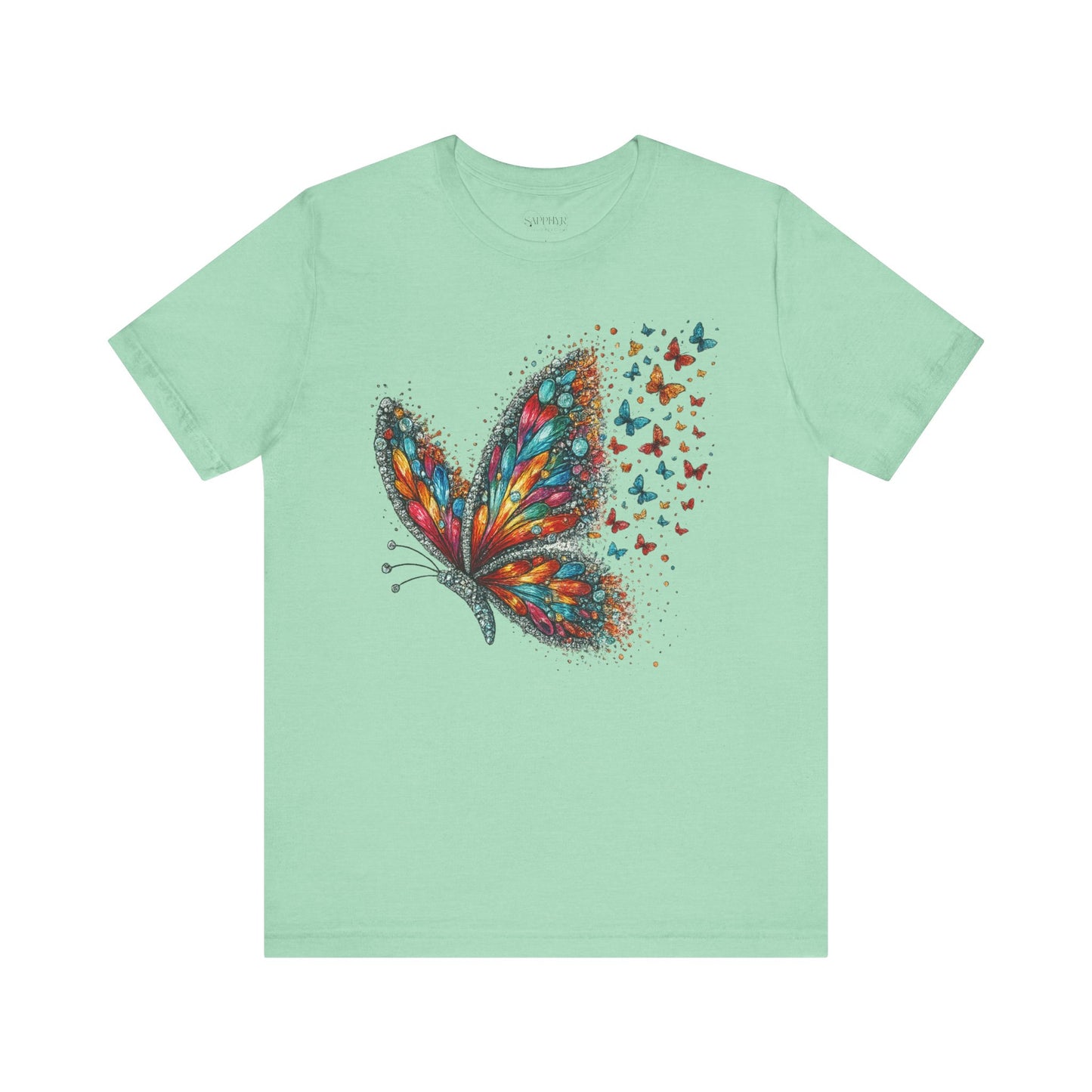 Vibrant Butterfly Graphic Tee - Casual, Nature Lovers, Gift, Summer Style, Eco-Friendly Fashion