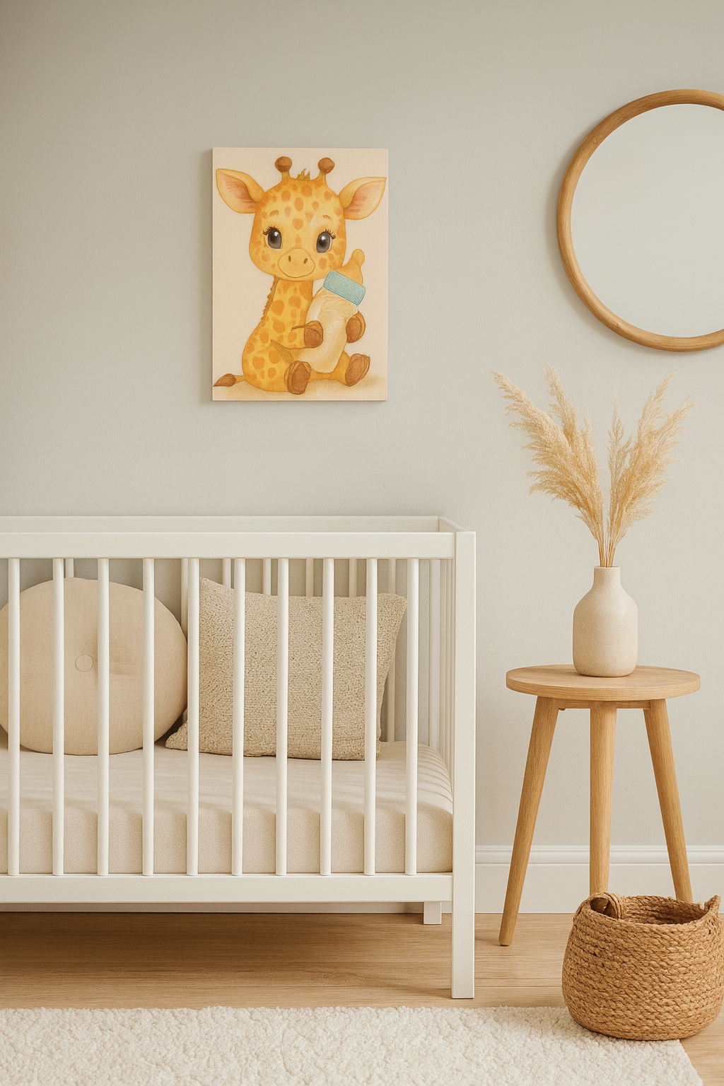 Adorable Giraffe Canvas Art, Nursery Decor, Baby Shower Gift, Cute Animal Wall Art, Kids Room Decoration