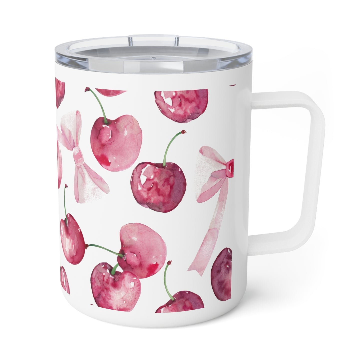 Cherry Bows Insulated Coffee Mug - 10oz - Perfect for Nature Lovers and Gifts