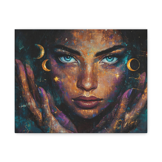 Celestial Canvas Wall Art, Cosmic Decor for Dreamers, Unique Home Decor, Gift for Art Lovers, Astrology Inspired