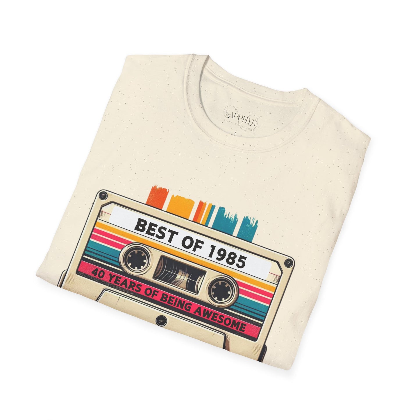 Retro 1985 Music T-Shirt, Vintage Inspired Tee, Unisex Softstyle Shirt, Gift for Music Lovers, 80s Nostalgia Apparel