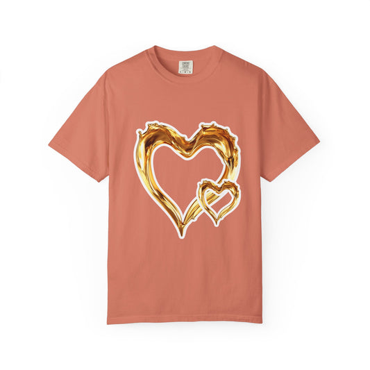 Gold Intertwined Hearts T-shirt