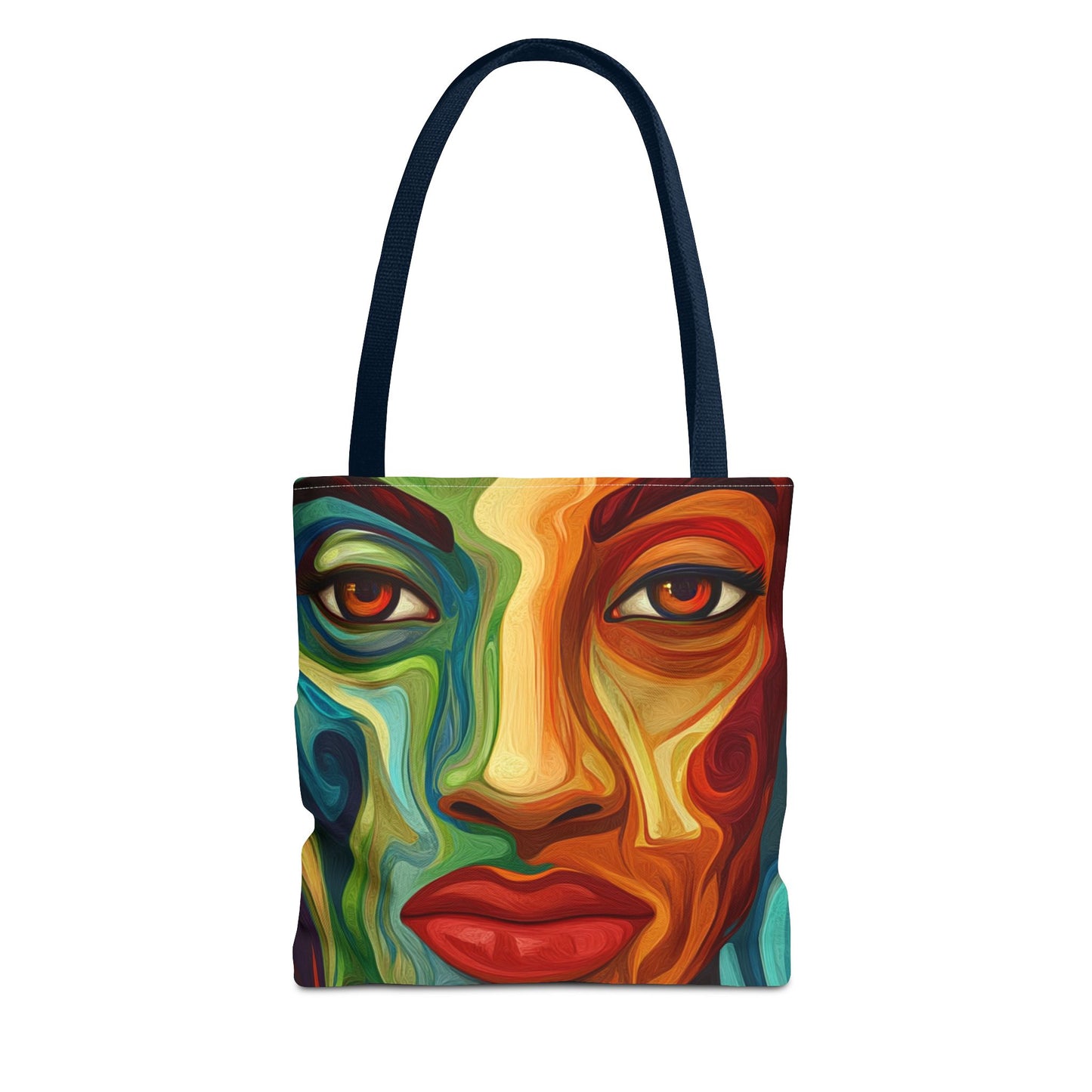 Vibrant Artistic Tote Bag - Colorful Face Design for Everyday Use