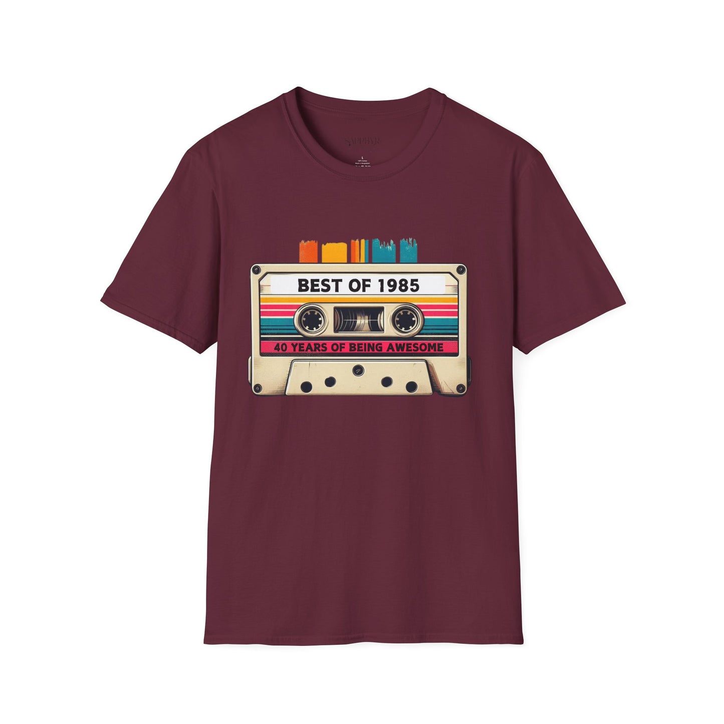 Retro 1985 Music T-Shirt, Vintage Inspired Tee, Unisex Softstyle Shirt, Gift for Music Lovers, 80s Nostalgia Apparel
