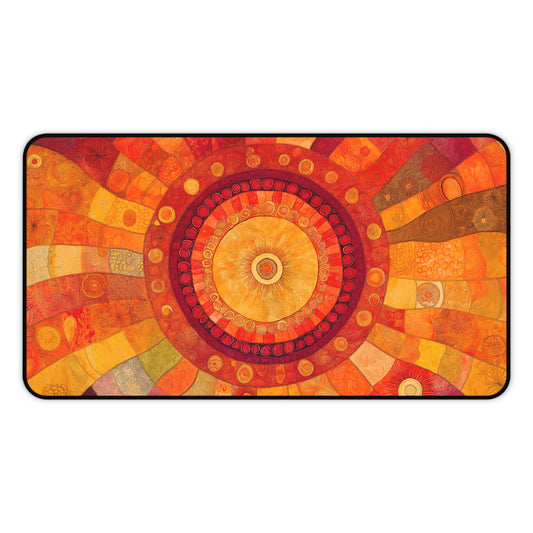 Vibrant Mandala Desk Mat - Colorful Office Decor for Stylish Workspaces