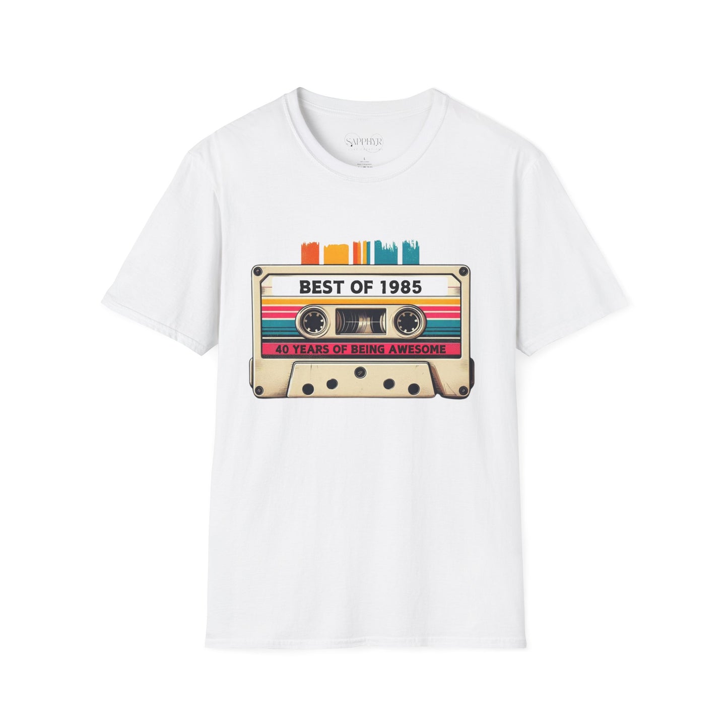 Retro 1985 Music T-Shirt, Vintage Inspired Tee, Unisex Softstyle Shirt, Gift for Music Lovers, 80s Nostalgia Apparel