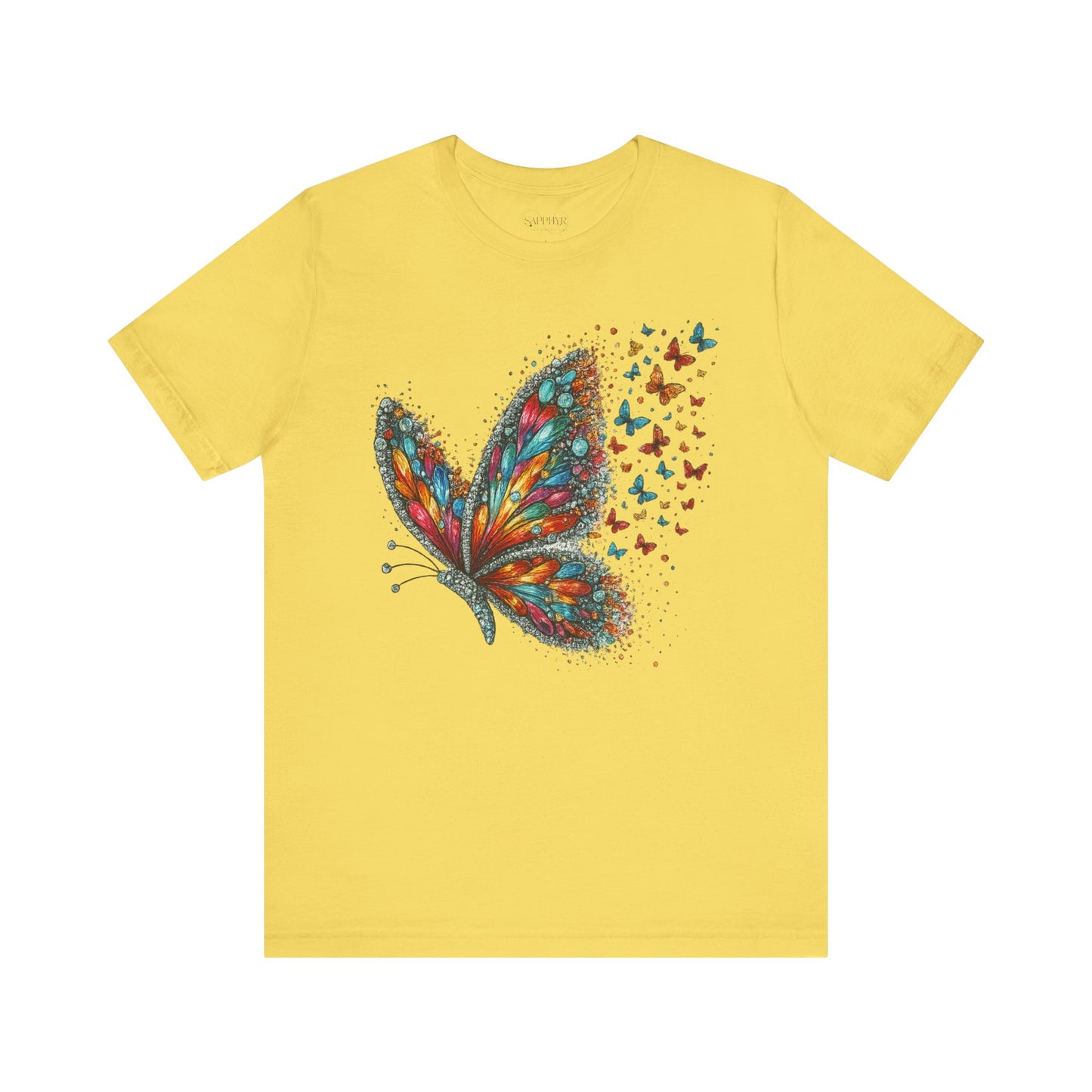 Vibrant Butterfly Graphic Tee - Casual, Nature Lovers, Gift, Summer Style, Eco-Friendly Fashion