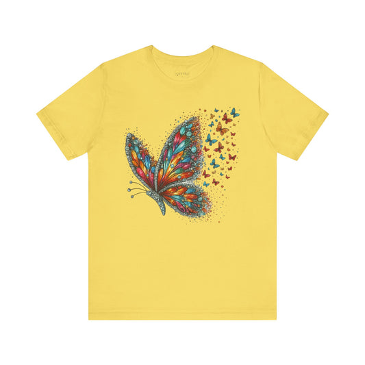 Vibrant Butterfly Graphic Tee - Casual, Nature Lovers, Gift, Summer Style, Eco-Friendly Fashion