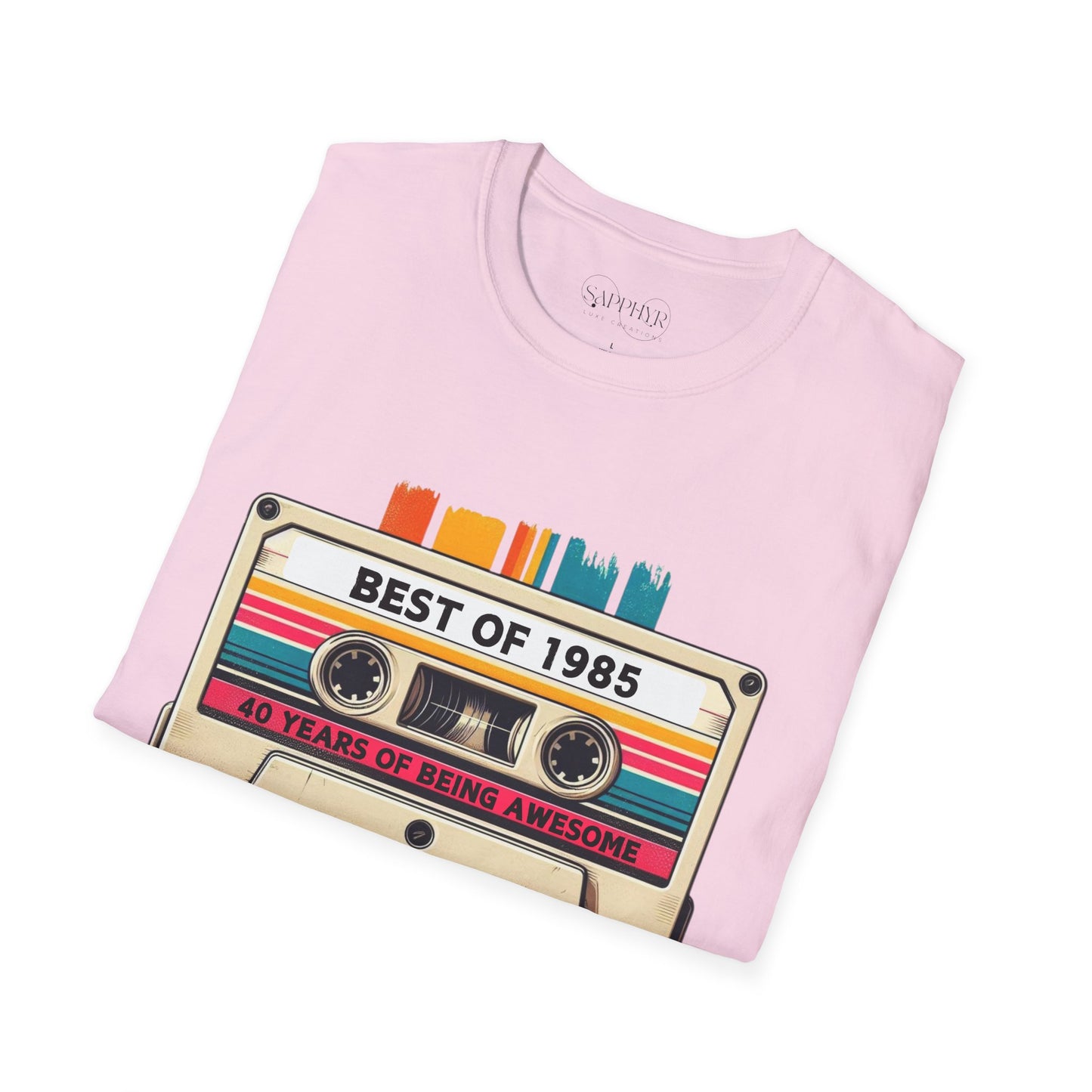 Retro 1985 Music T-Shirt, Vintage Inspired Tee, Unisex Softstyle Shirt, Gift for Music Lovers, 80s Nostalgia Apparel