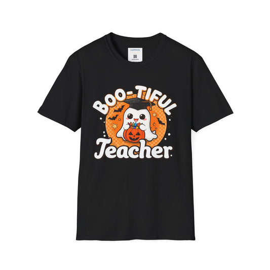 Boo-tiful Teacher T-Shirt, Funny Teacher Shirt, Halloween Gift, Unisex Tee, Fall Apparel, Cute Classroom Shirt, Ghost Design