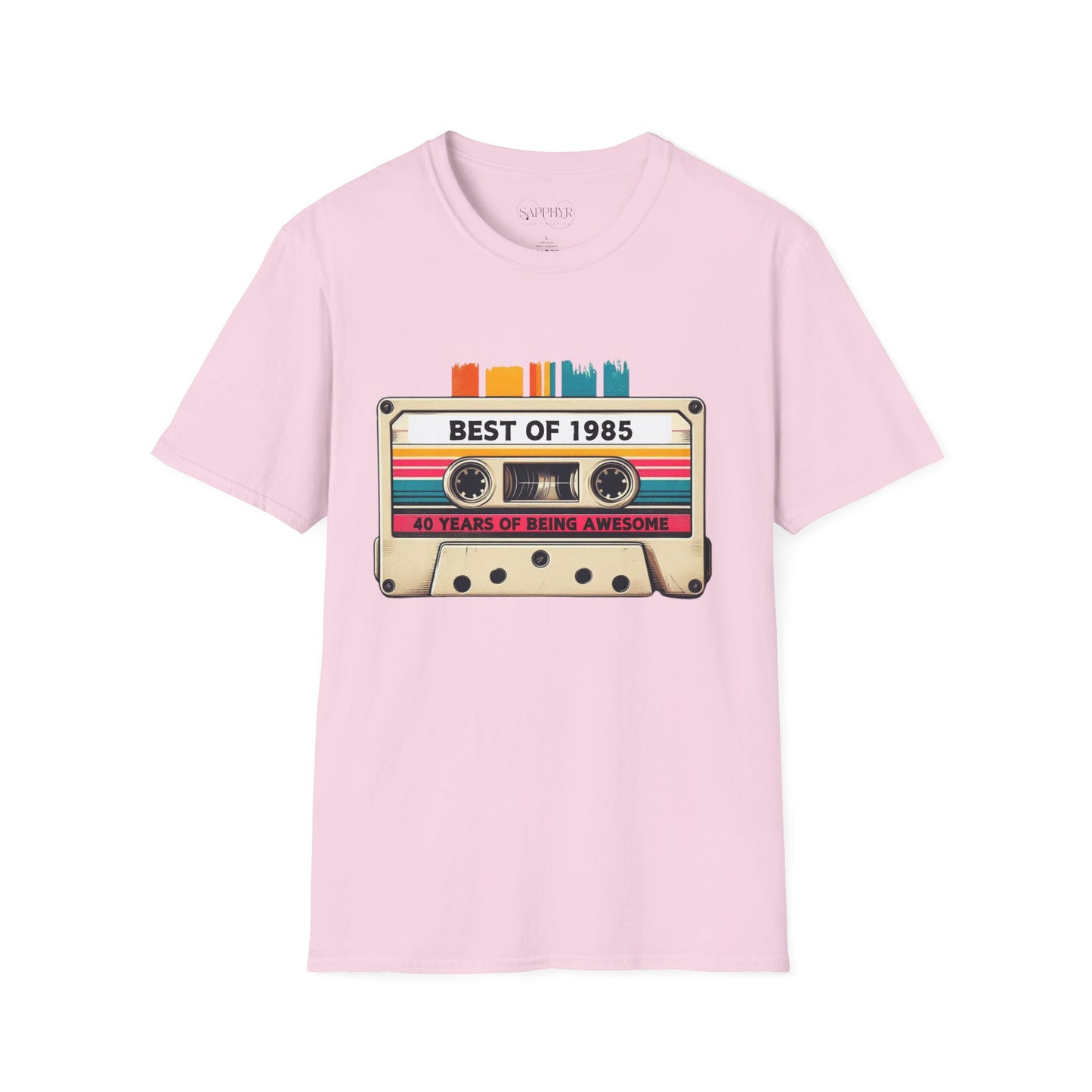 Retro 1985 Music T-Shirt, Vintage Inspired Tee, Unisex Softstyle Shirt, Gift for Music Lovers, 80s Nostalgia Apparel