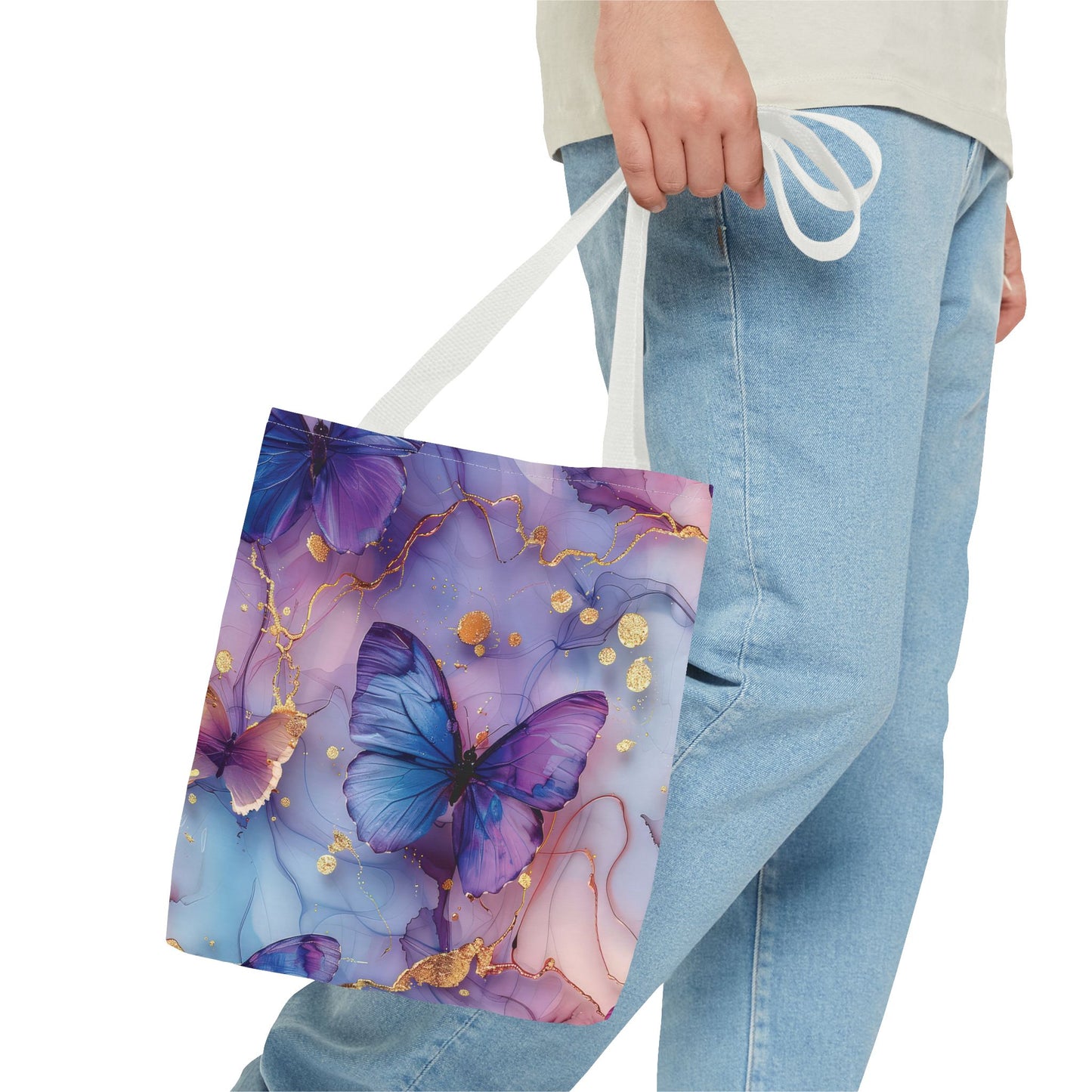 Elegant Butterfly Tote Bag - Colorful Floral Design for Everyday Use