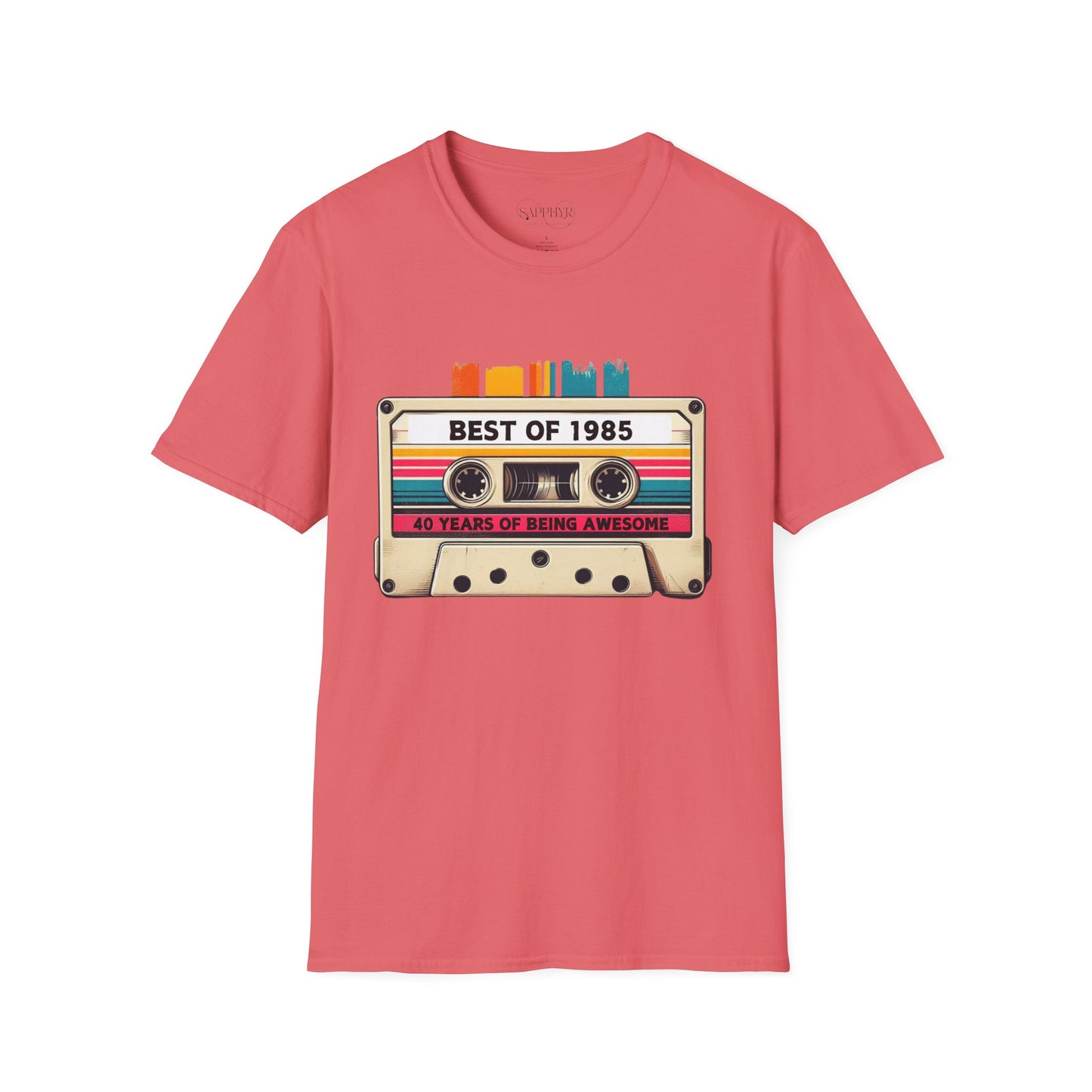 Retro 1985 Music T-Shirt, Vintage Inspired Tee, Unisex Softstyle Shirt, Gift for Music Lovers, 80s Nostalgia Apparel