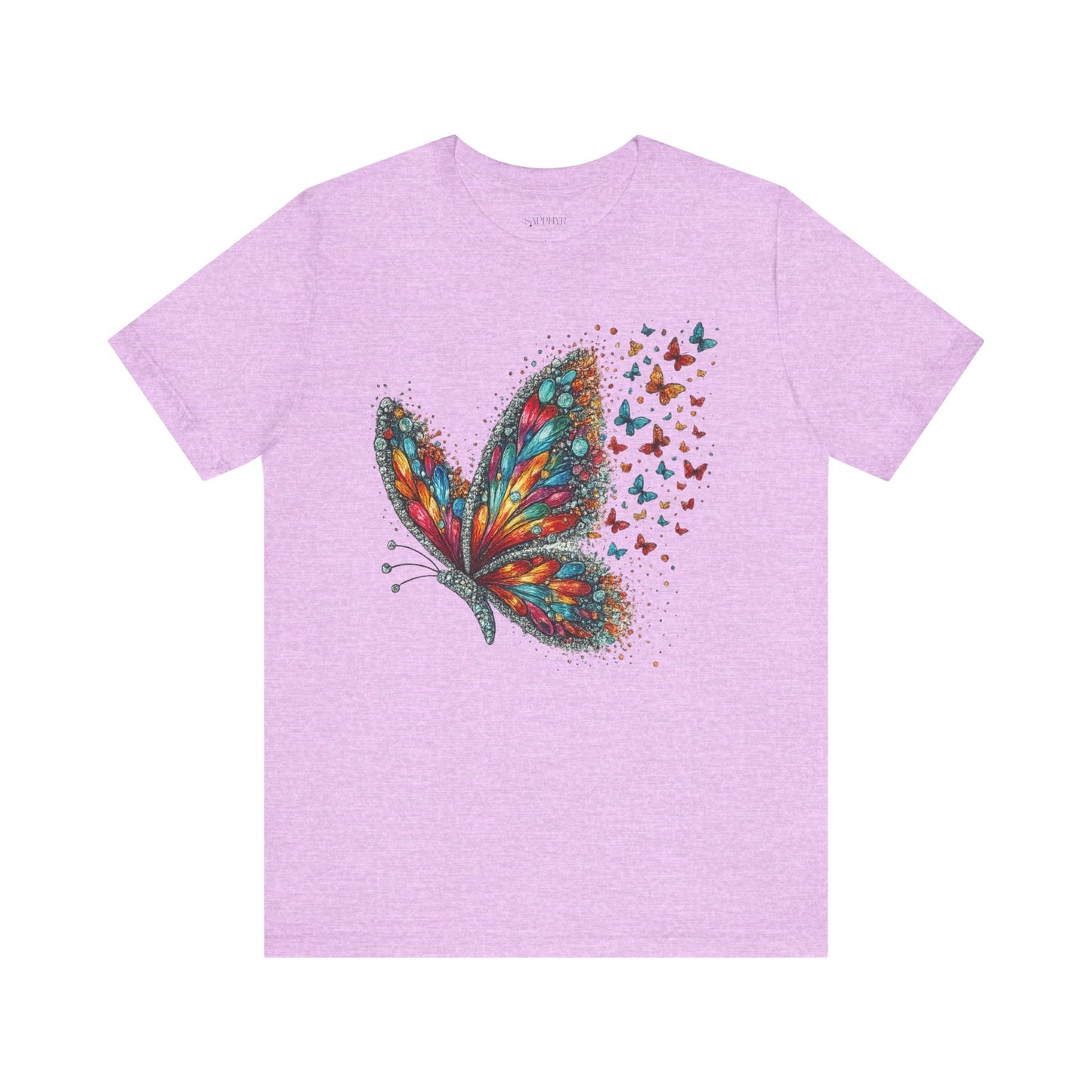 Vibrant Butterfly Graphic Tee - Casual, Nature Lovers, Gift, Summer Style, Eco-Friendly Fashion