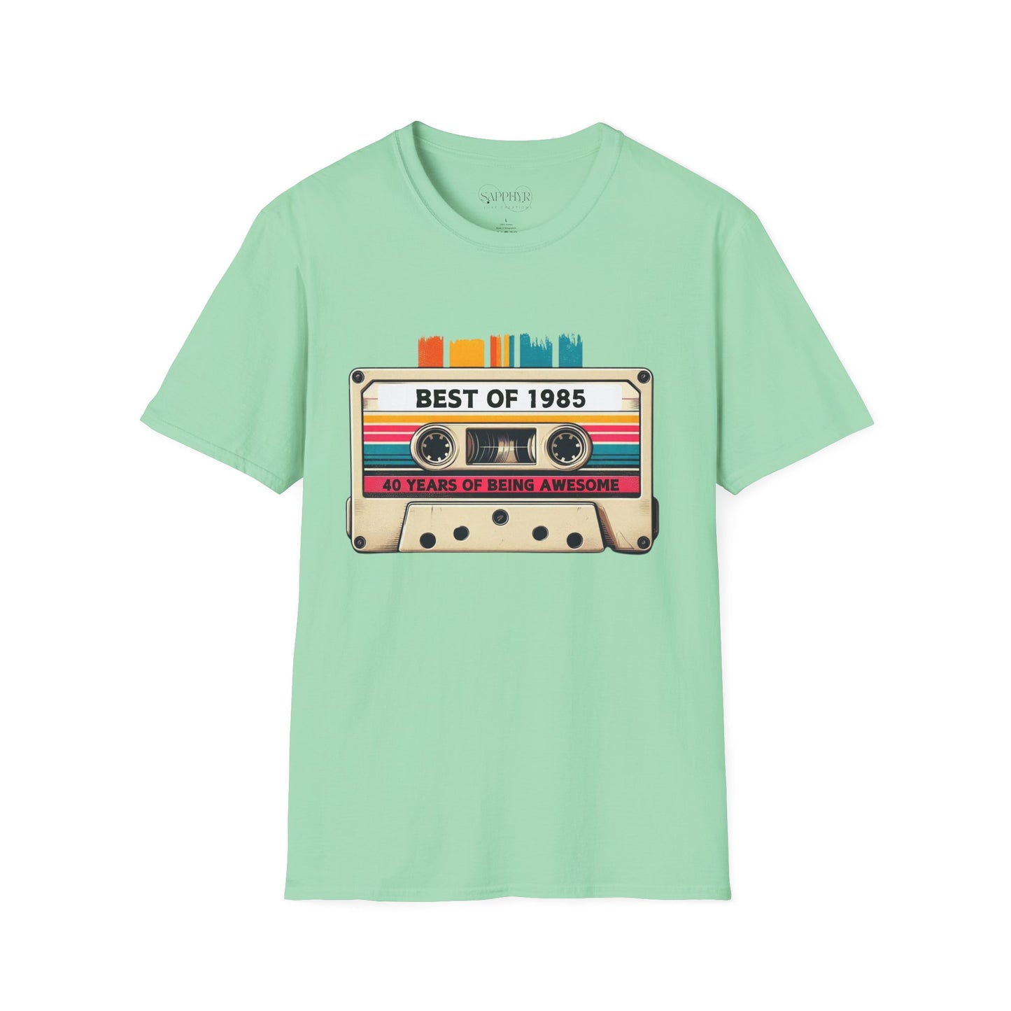 Retro 1985 Music T-Shirt, Vintage Inspired Tee, Unisex Softstyle Shirt, Gift for Music Lovers, 80s Nostalgia Apparel