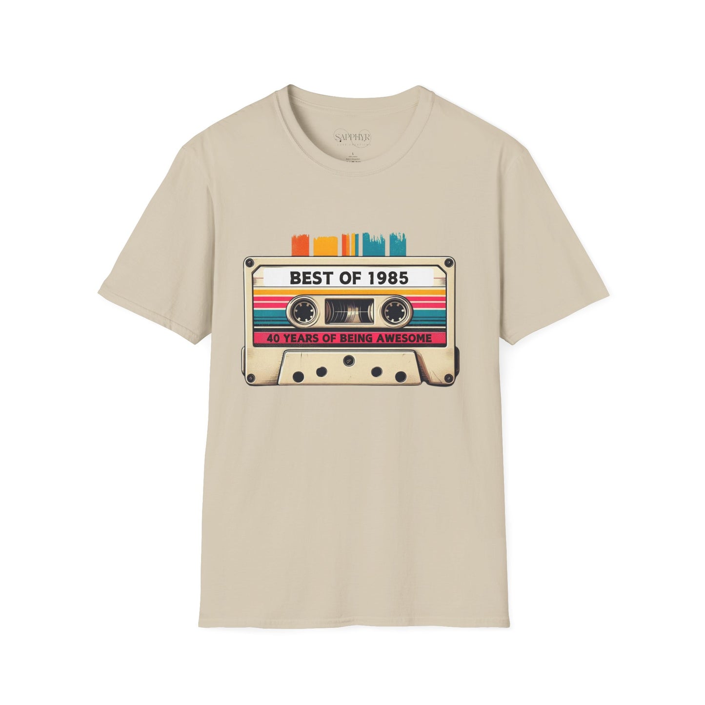 Retro 1985 Music T-Shirt, Vintage Inspired Tee, Unisex Softstyle Shirt, Gift for Music Lovers, 80s Nostalgia Apparel