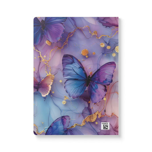 Elegant Butterfly Softcover Journal with Inside Prints | Vibrant Floral Design for Inspiration and Note-Taking