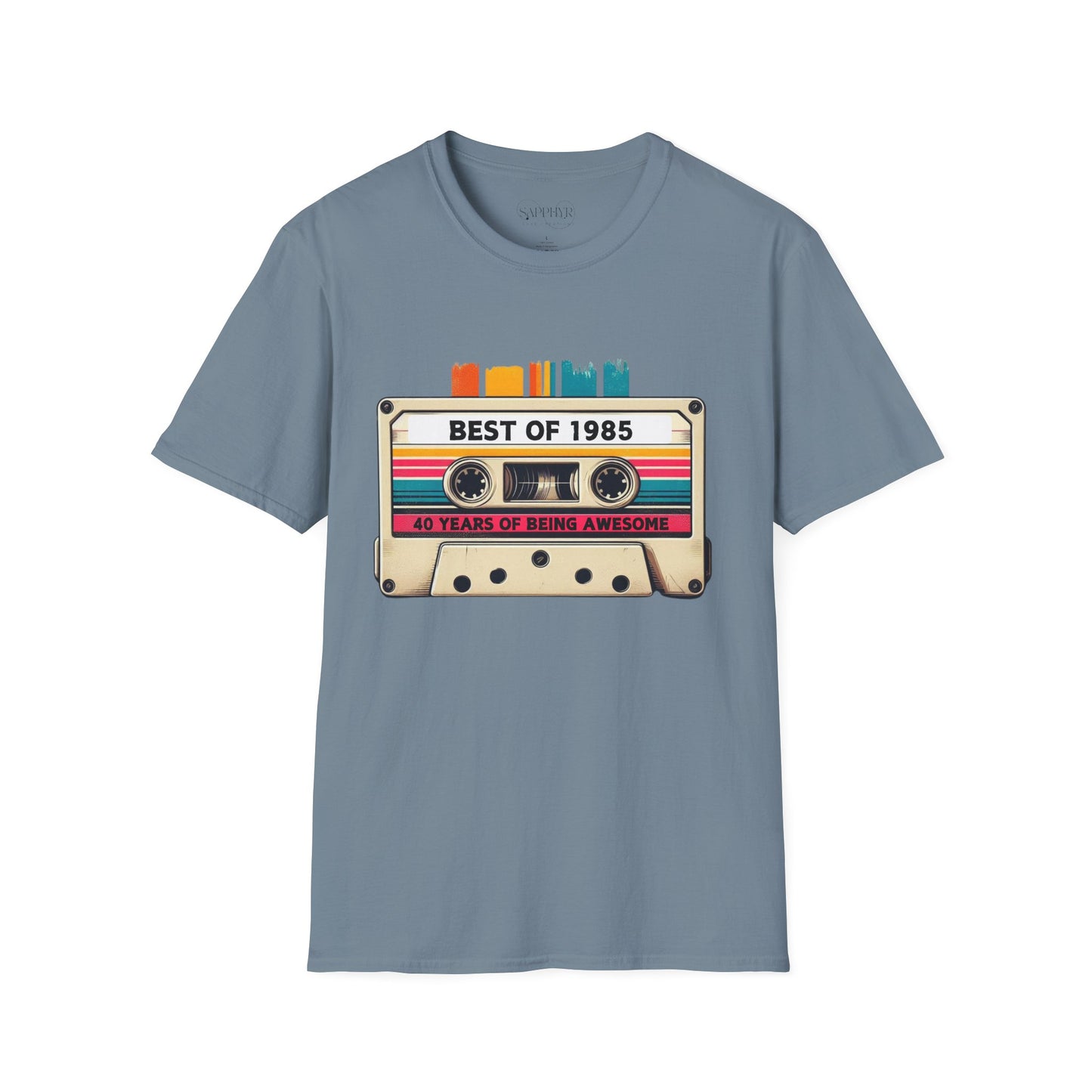 Retro 1985 Music T-Shirt, Vintage Inspired Tee, Unisex Softstyle Shirt, Gift for Music Lovers, 80s Nostalgia Apparel