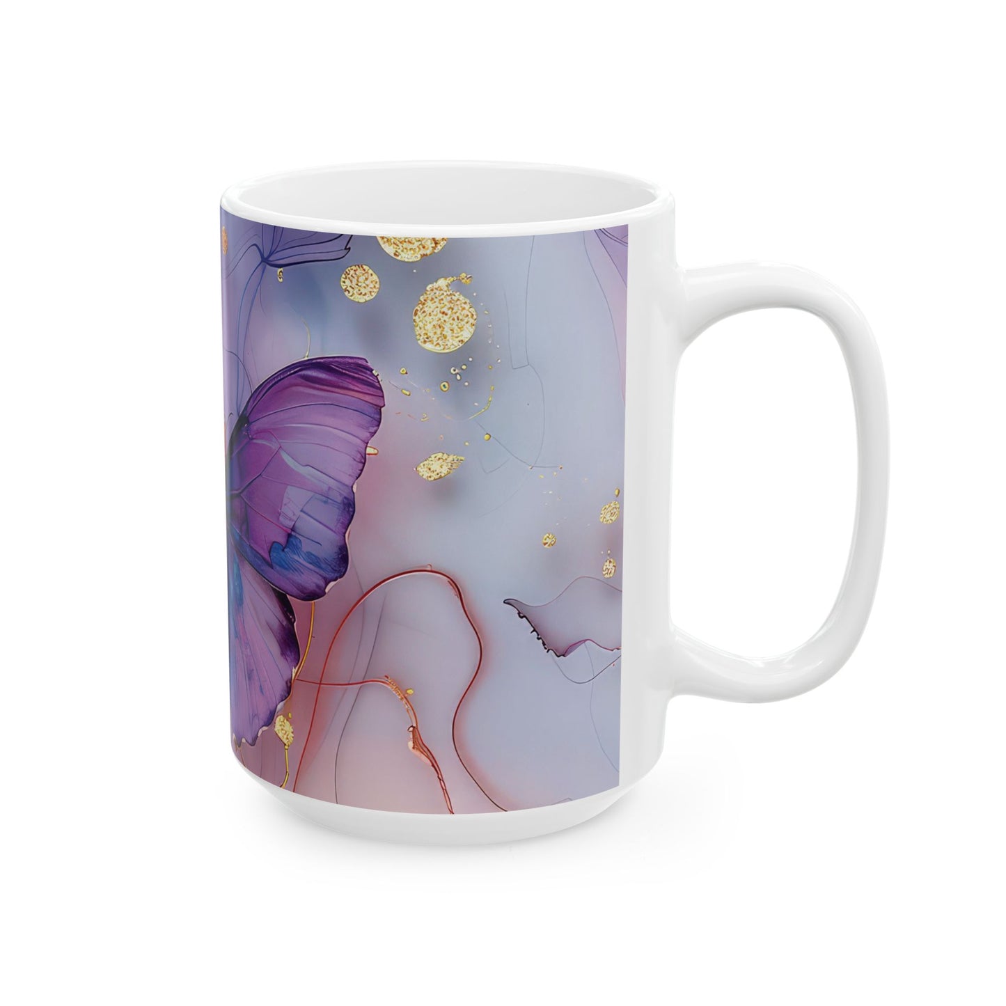 Elegant Butterfly Ceramic Mug - 11oz & 15oz Options - Perfect Gift for Nature Lovers