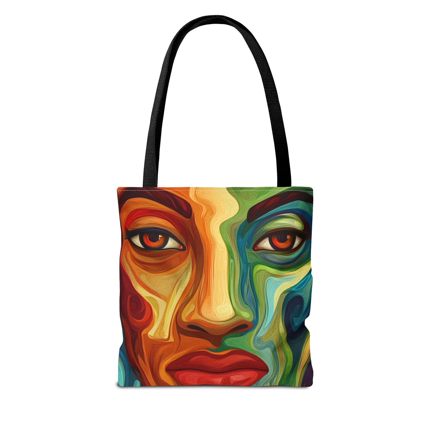 Vibrant Artistic Tote Bag - Colorful Face Design for Everyday Use