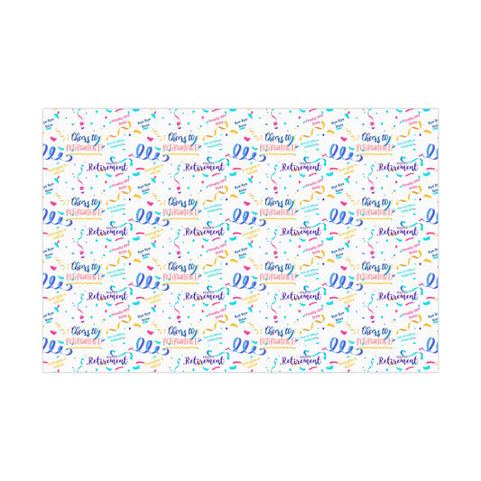 Retirement Gift Wrap Paper, Cheerful Celebration Wrapping Paper, Fun Holiday Gift Wrap for Retirement Parties, Ideal for Special Occasions