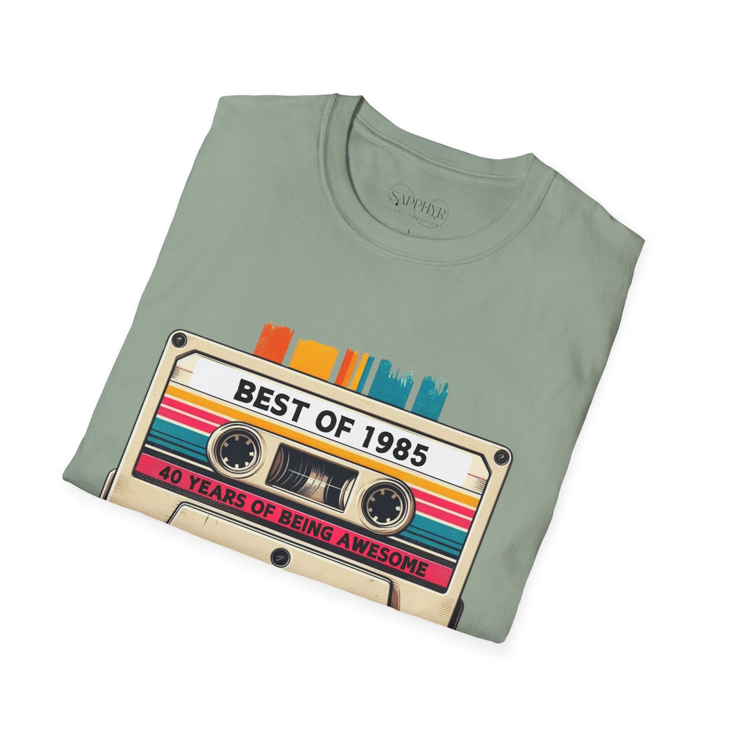 Retro 1985 Music T-Shirt, Vintage Inspired Tee, Unisex Softstyle Shirt, Gift for Music Lovers, 80s Nostalgia Apparel