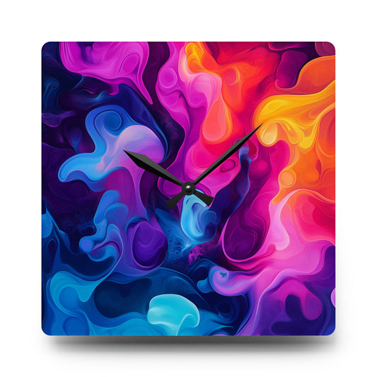 Vibrant Abstract Acrylic Wall Clock - Colorful Home Decor for Modern Spaces