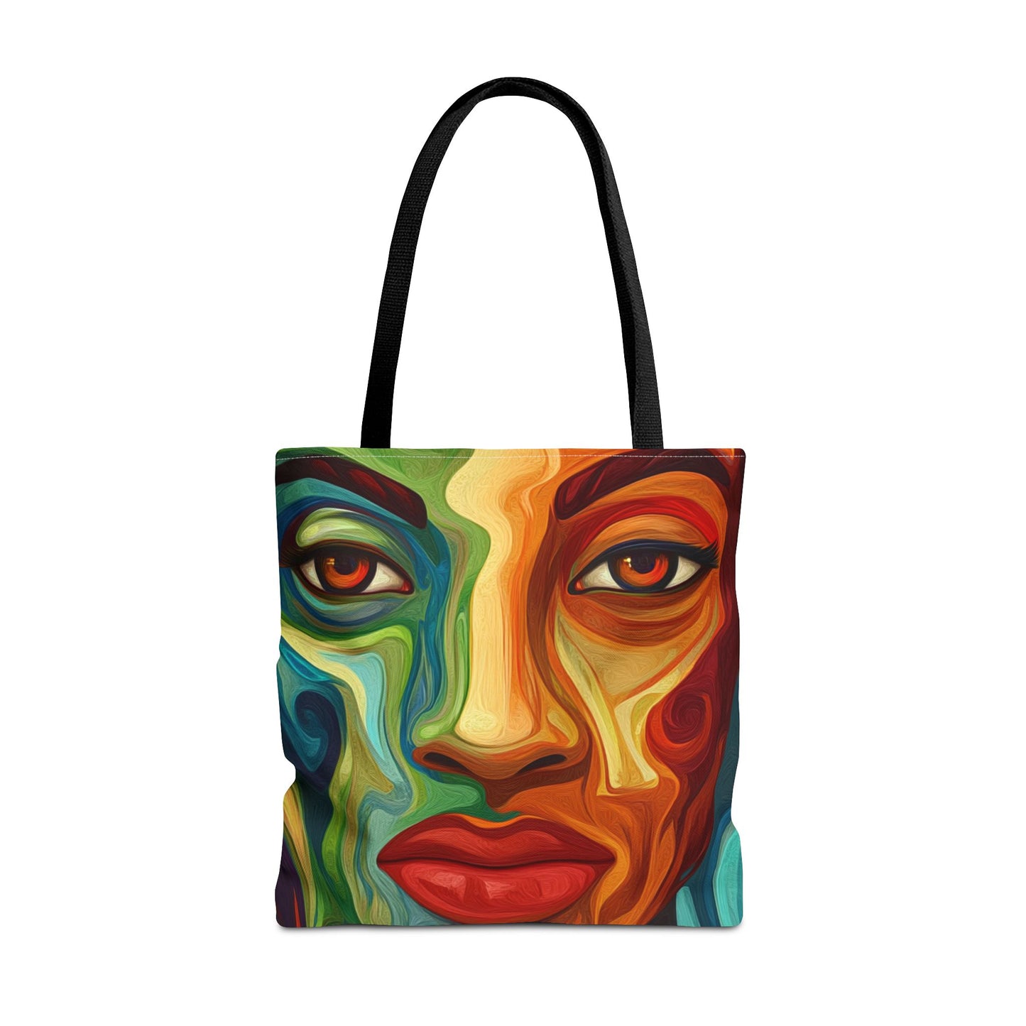 Vibrant Artistic Tote Bag - Colorful Face Design for Everyday Use