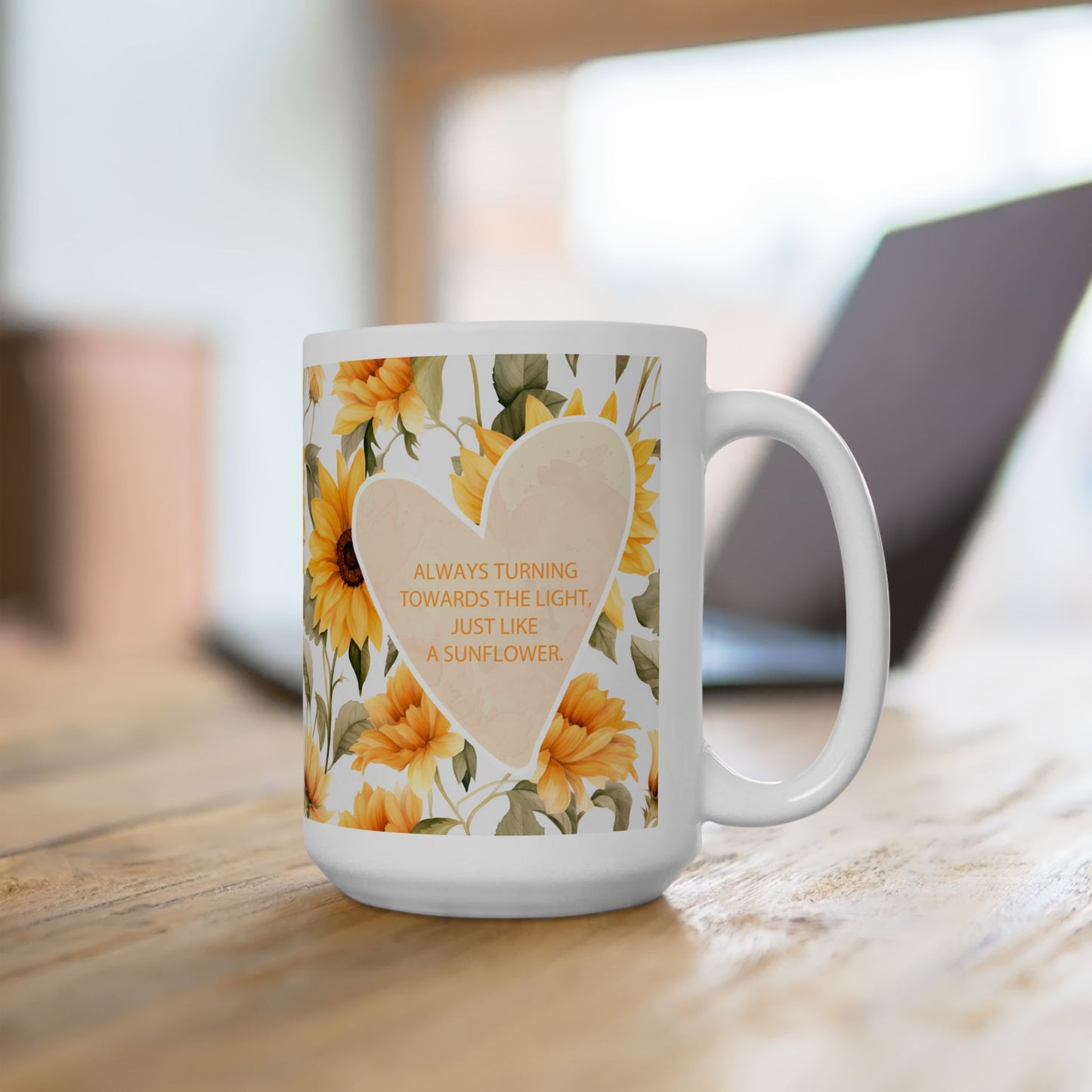 Sunflower Love Ceramic Mug - 11oz & 15oz | Perfect Gift for Friends & Family