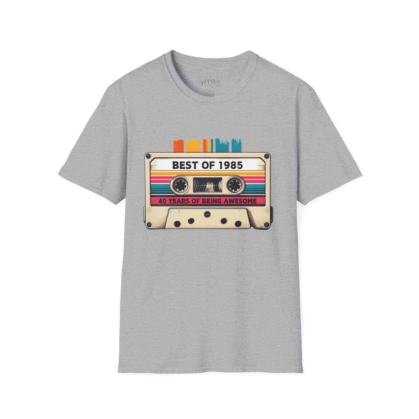 Retro 1985 Music T-Shirt, Vintage Inspired Tee, Unisex Softstyle Shirt, Gift for Music Lovers, 80s Nostalgia Apparel