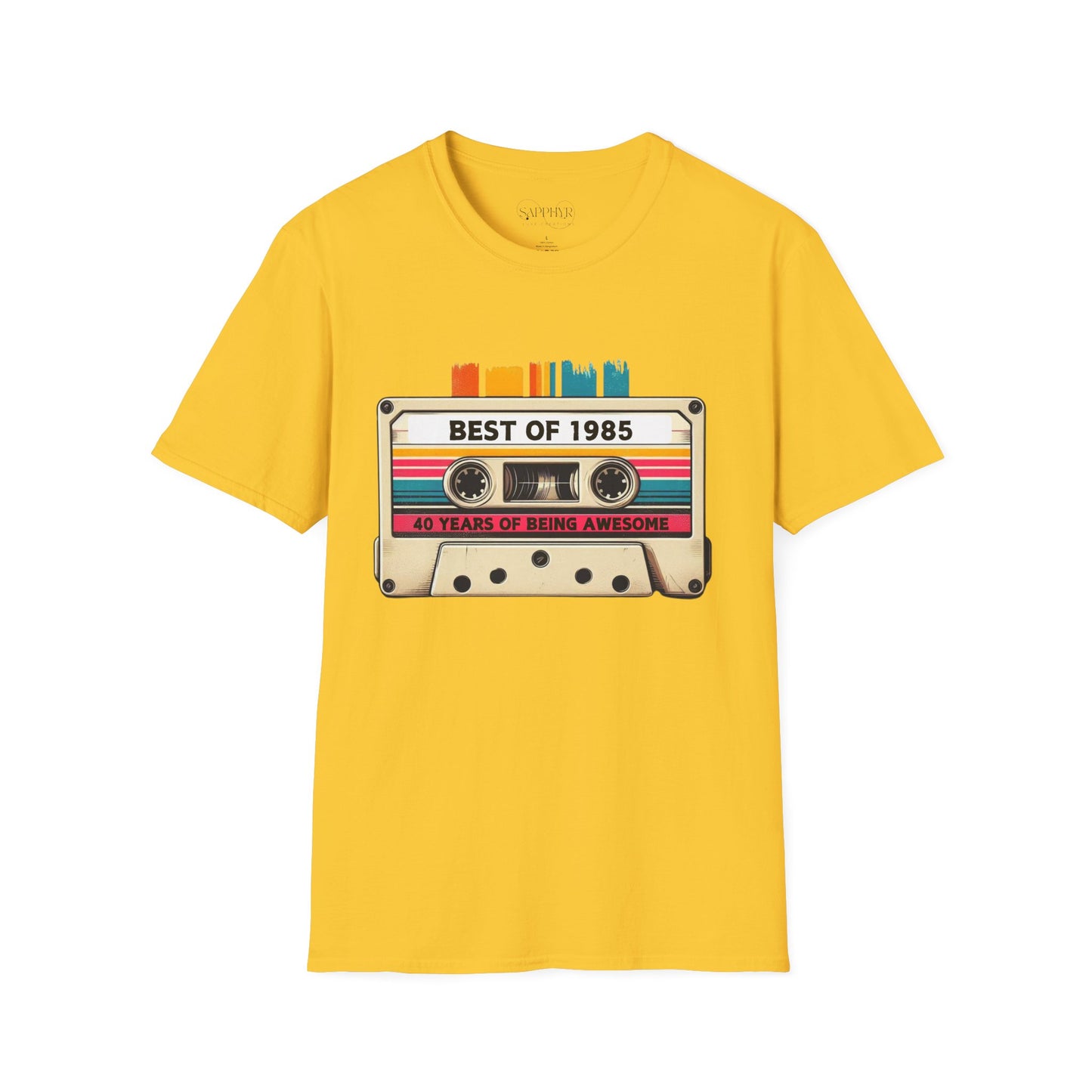 Retro 1985 Music T-Shirt, Vintage Inspired Tee, Unisex Softstyle Shirt, Gift for Music Lovers, 80s Nostalgia Apparel