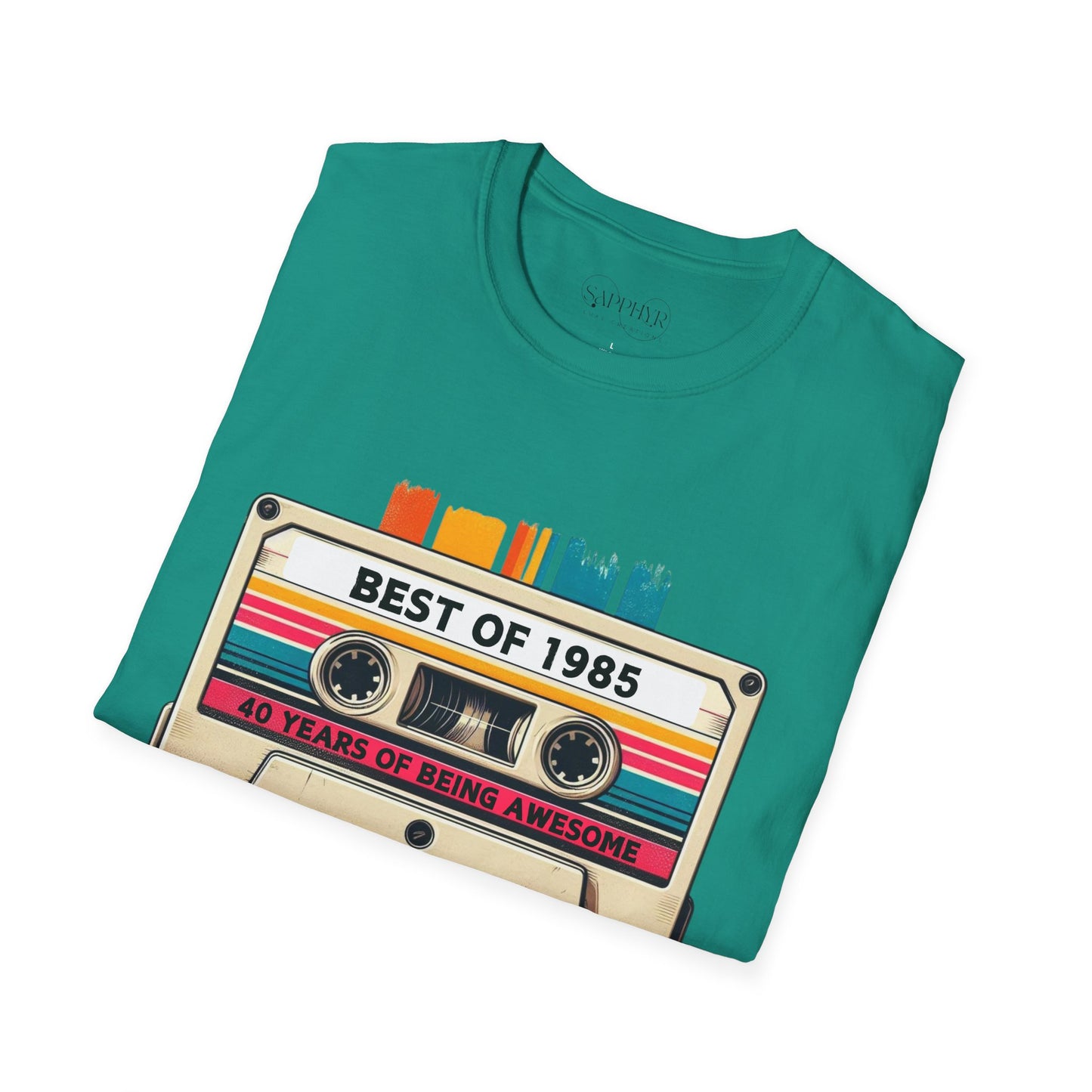Retro 1985 Music T-Shirt, Vintage Inspired Tee, Unisex Softstyle Shirt, Gift for Music Lovers, 80s Nostalgia Apparel
