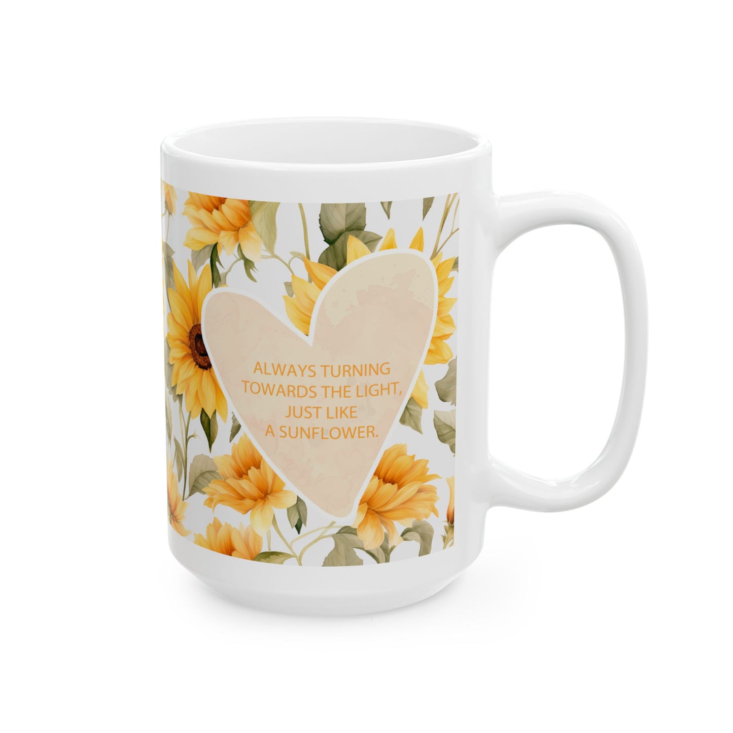 Sunflower Love Ceramic Mug - 11oz & 15oz | Perfect Gift for Friends & Family
