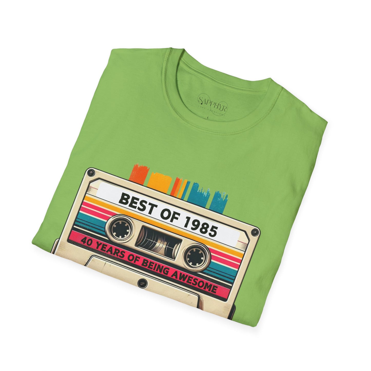 Retro 1985 Music T-Shirt, Vintage Inspired Tee, Unisex Softstyle Shirt, Gift for Music Lovers, 80s Nostalgia Apparel