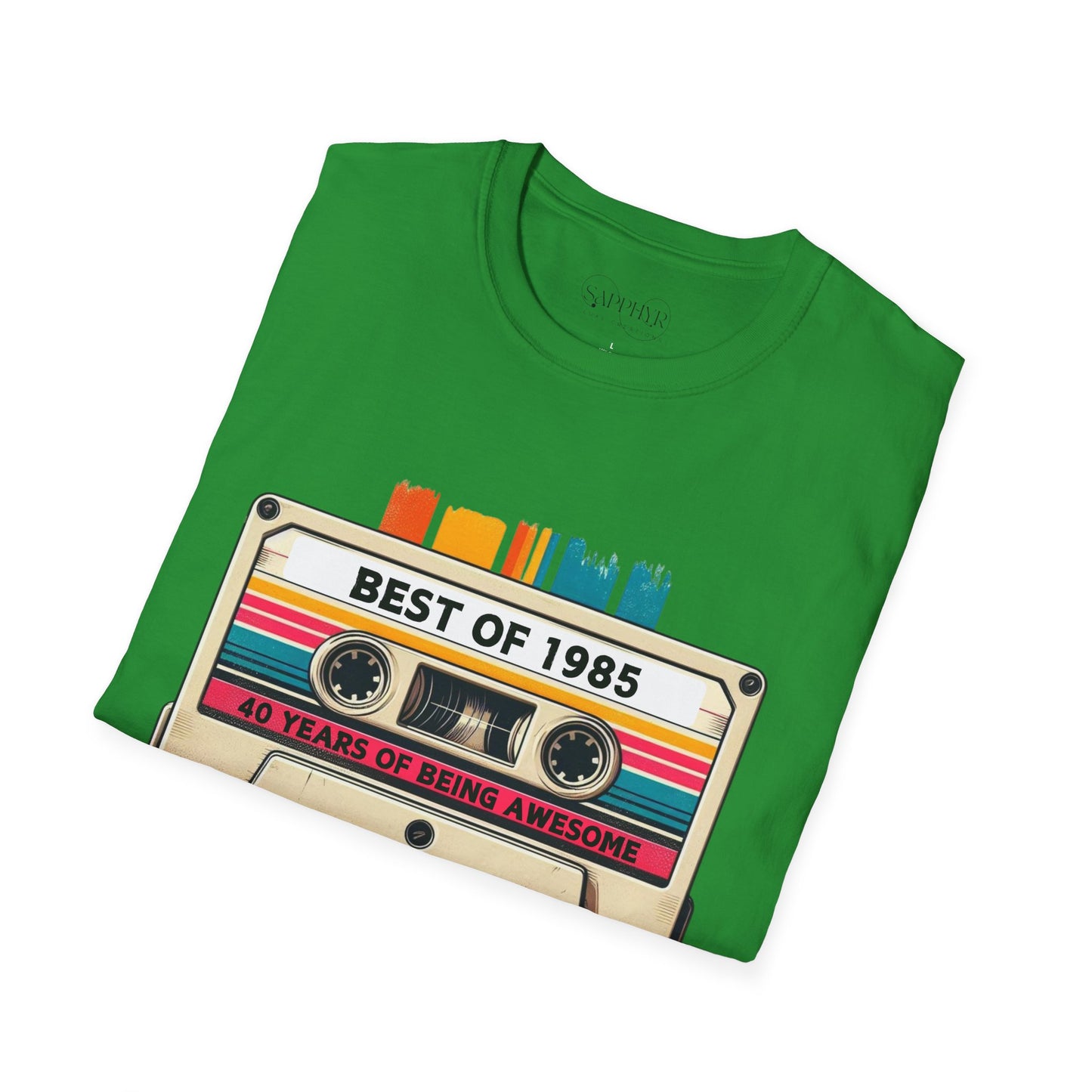 Retro 1985 Music T-Shirt, Vintage Inspired Tee, Unisex Softstyle Shirt, Gift for Music Lovers, 80s Nostalgia Apparel