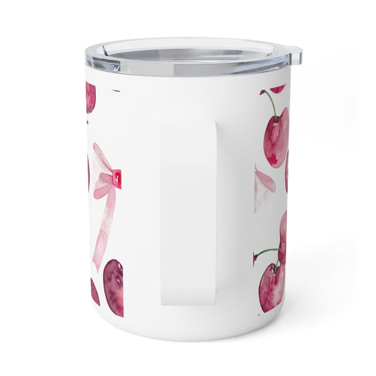 Cherry Bows Insulated Coffee Mug - 10oz - Perfect for Nature Lovers and Gifts