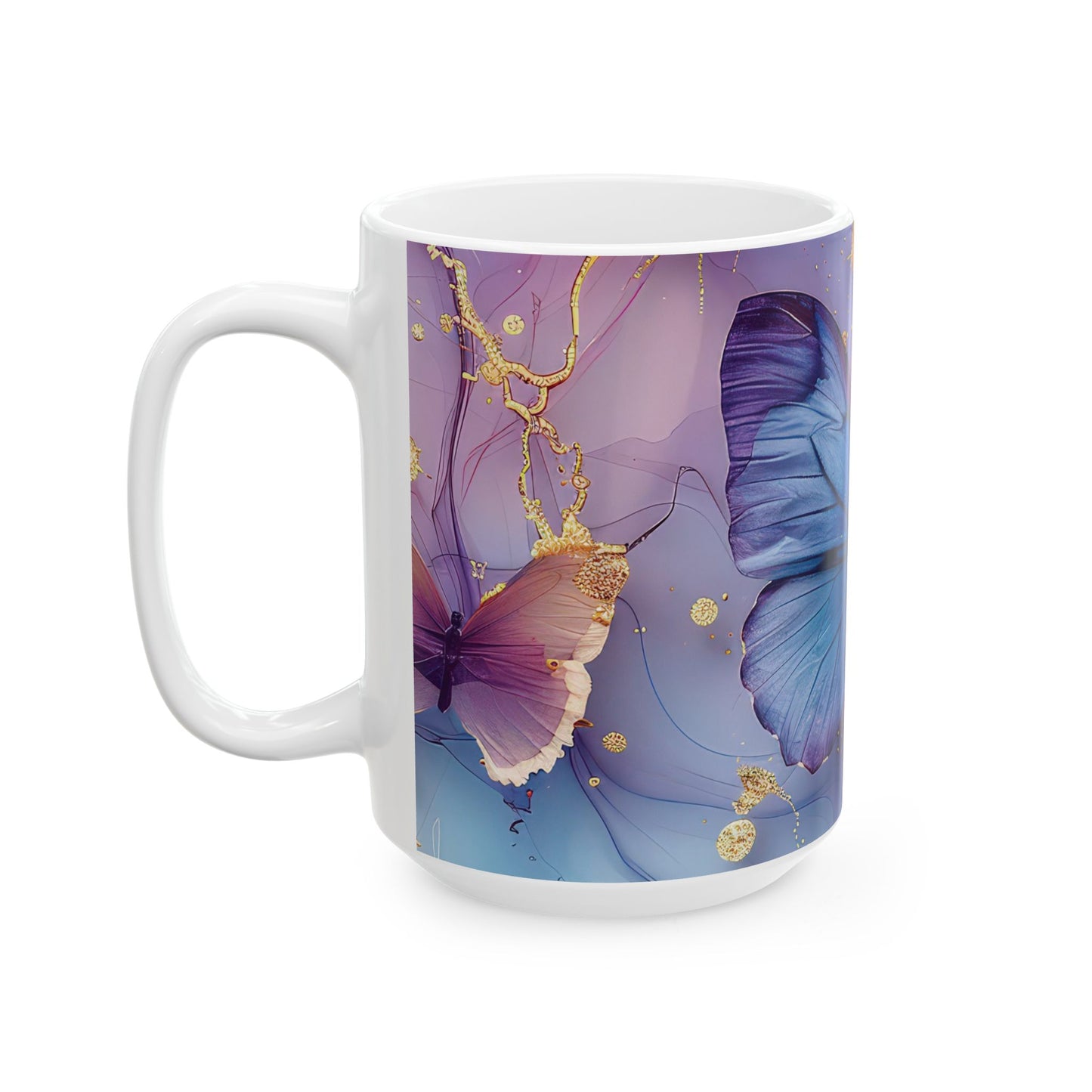 Elegant Butterfly Ceramic Mug - 11oz & 15oz Options - Perfect Gift for Nature Lovers