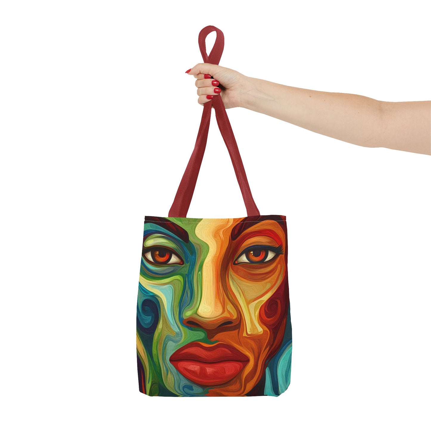 Vibrant Artistic Tote Bag - Colorful Face Design for Everyday Use
