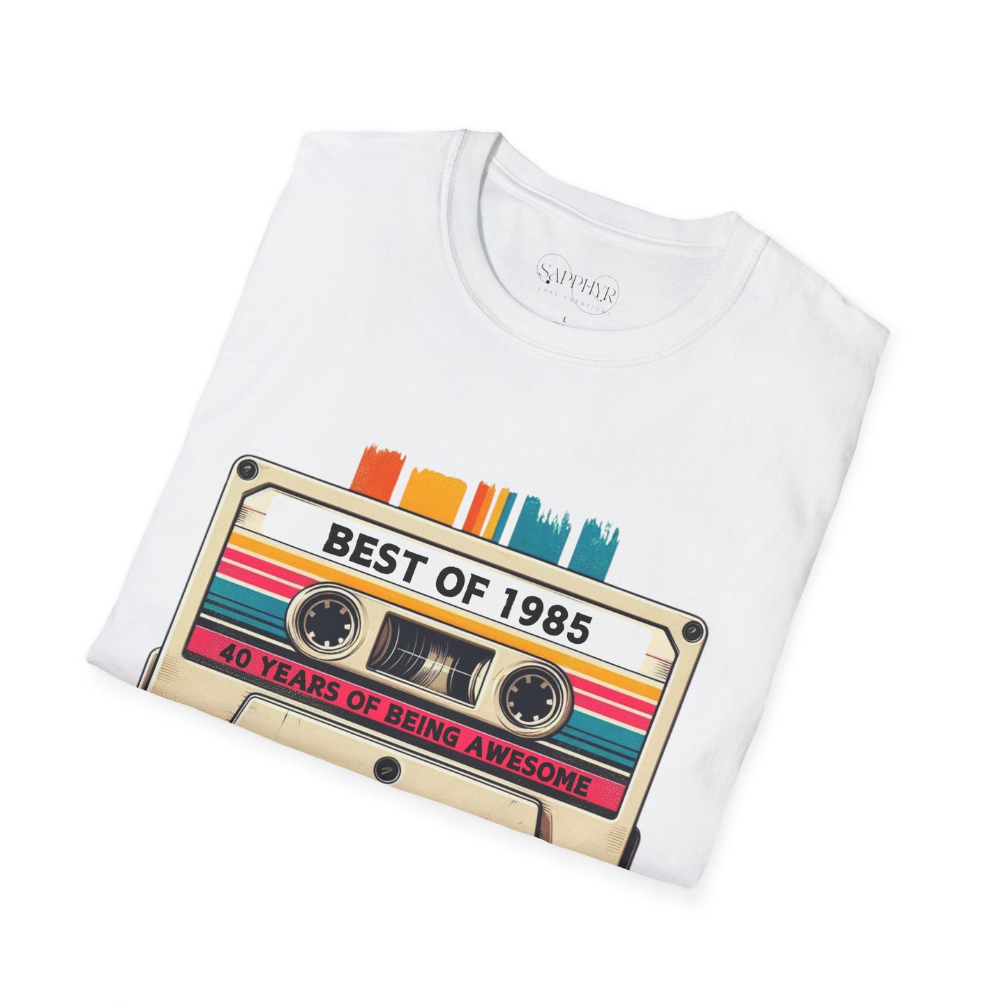 Retro 1985 Music T-Shirt, Vintage Inspired Tee, Unisex Softstyle Shirt, Gift for Music Lovers, 80s Nostalgia Apparel