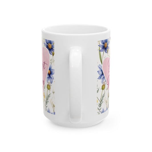 Floral Heart Ceramic Mug | Perfect Gift for Friends & Loved Ones