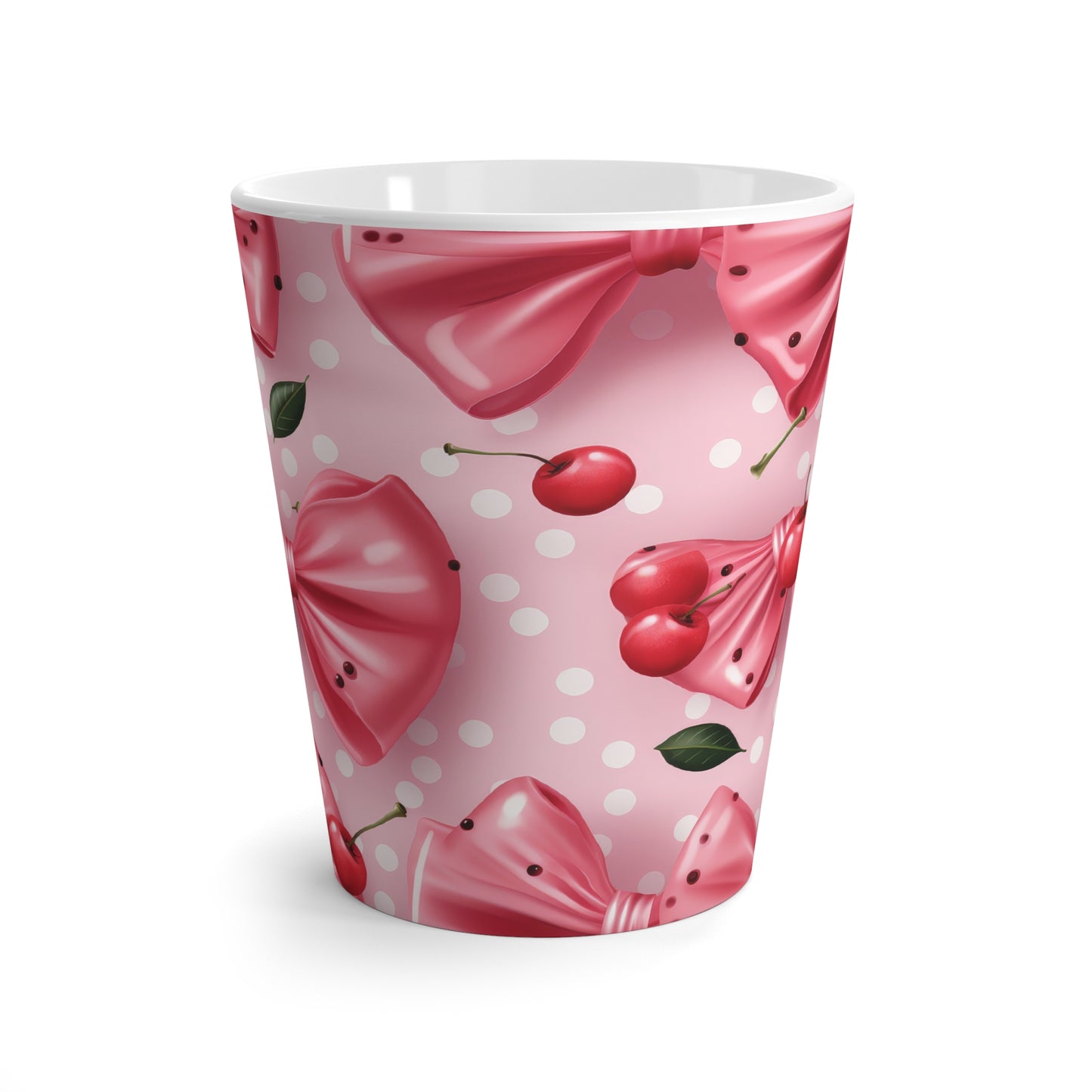 Cute Cherry Bow Latte Mug - Perfect for Coffee Lovers and Gift Occasions