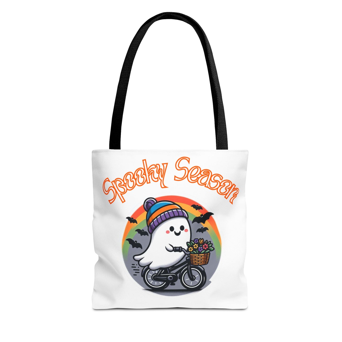Spooky Season Tote Bag, Halloween Bag, Ghost Print Tote, Eco-Friendly Shopping Bag, Fun Fall Accessory