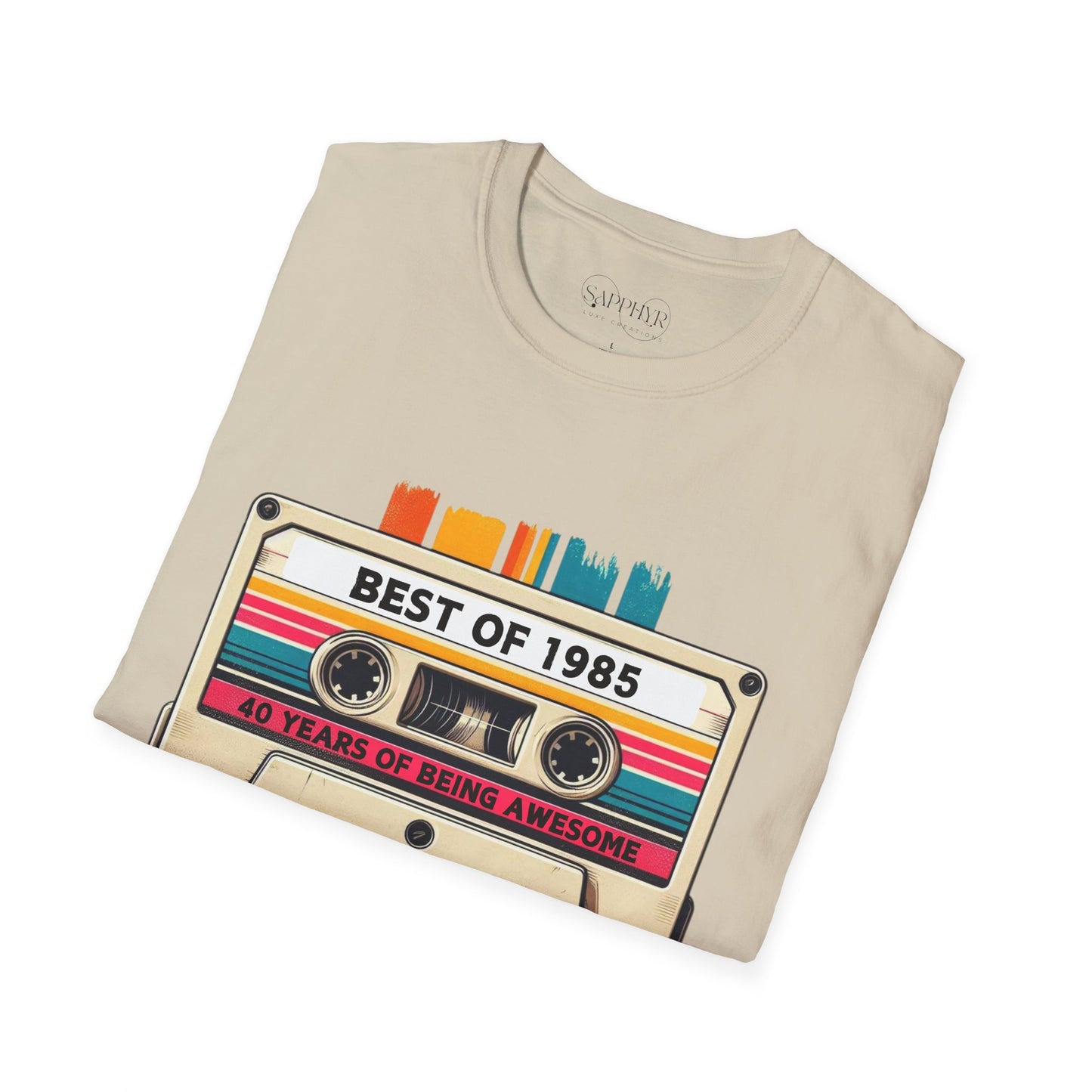 Retro 1985 Music T-Shirt, Vintage Inspired Tee, Unisex Softstyle Shirt, Gift for Music Lovers, 80s Nostalgia Apparel