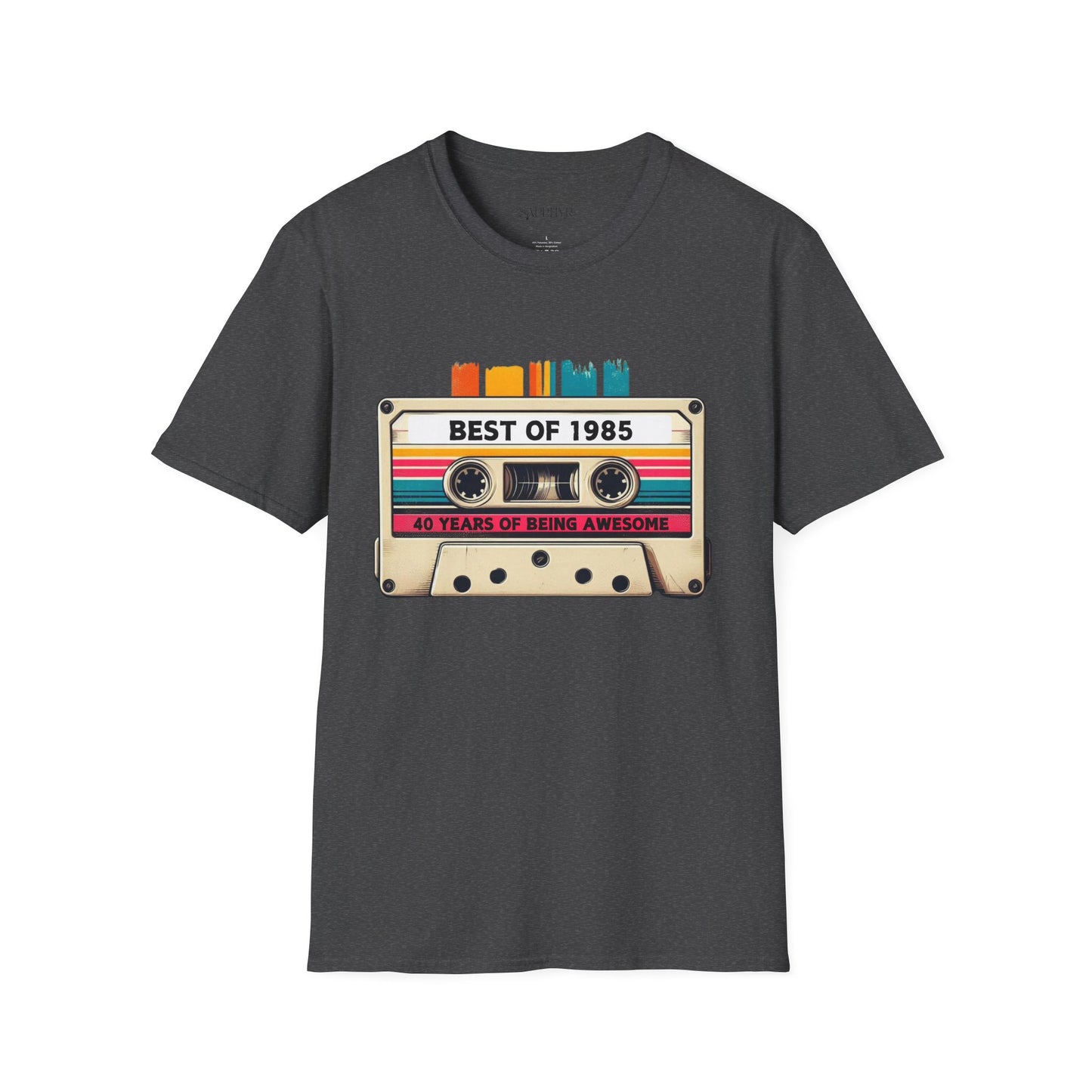 Retro 1985 Music T-Shirt, Vintage Inspired Tee, Unisex Softstyle Shirt, Gift for Music Lovers, 80s Nostalgia Apparel