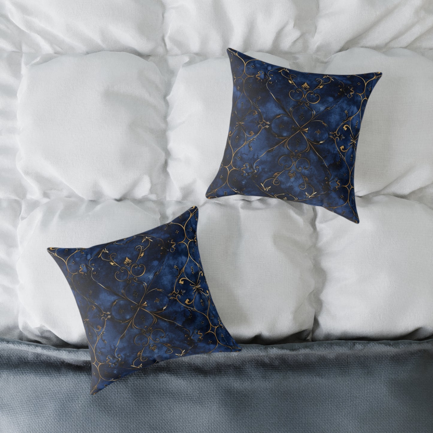 Elegant Blue Patterned Throw Pillow | Decorative Cushion for Home Decor, Gift for Her, Cozy Living Room, Modern Decor, Housewarming Gift