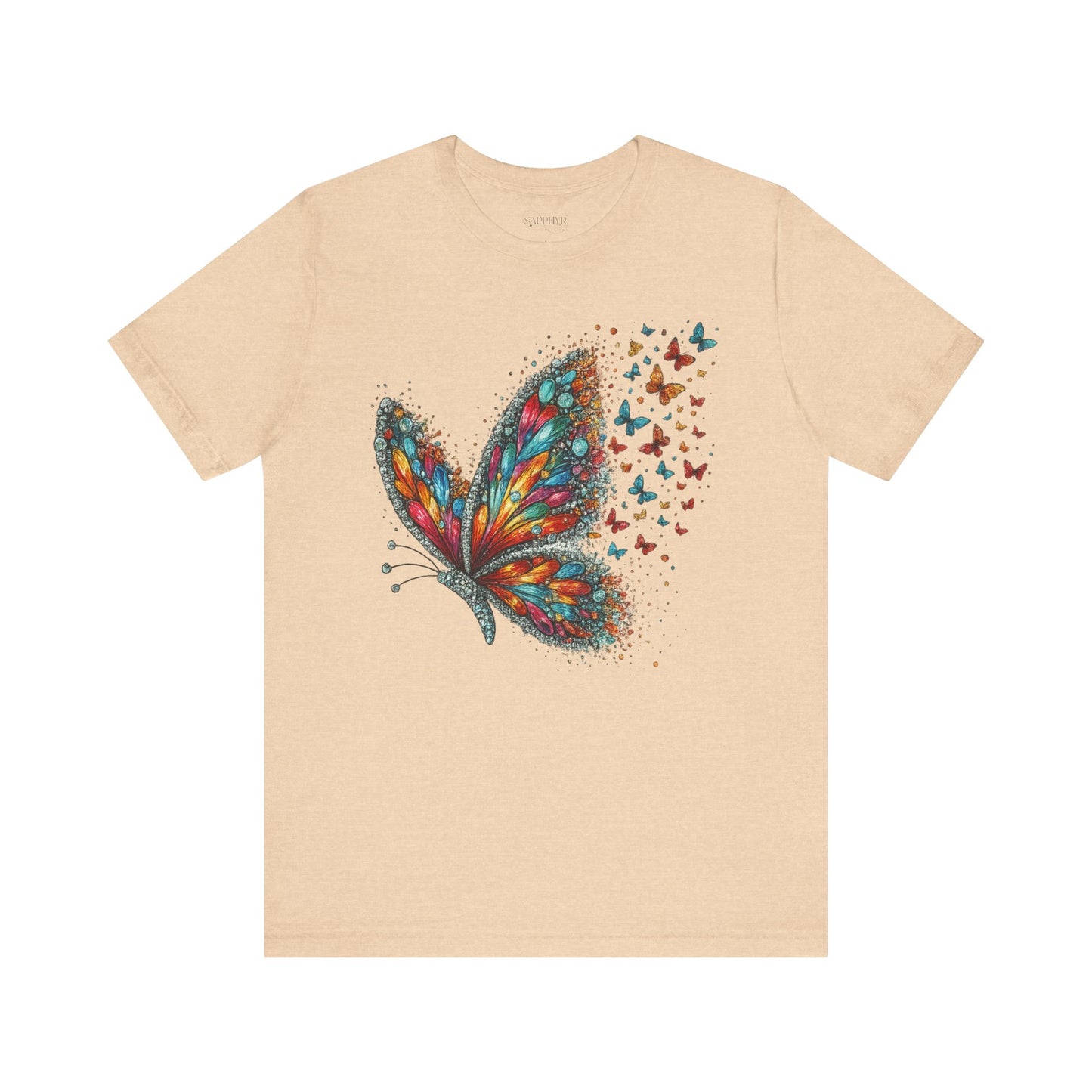 Vibrant Butterfly Graphic Tee - Casual, Nature Lovers, Gift, Summer Style, Eco-Friendly Fashion