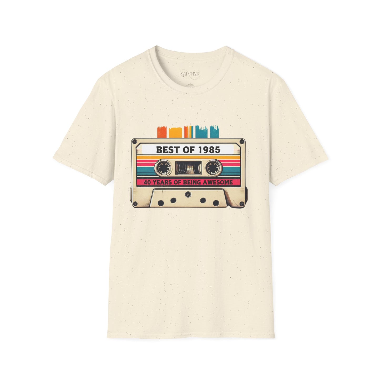 Retro 1985 Music T-Shirt, Vintage Inspired Tee, Unisex Softstyle Shirt, Gift for Music Lovers, 80s Nostalgia Apparel