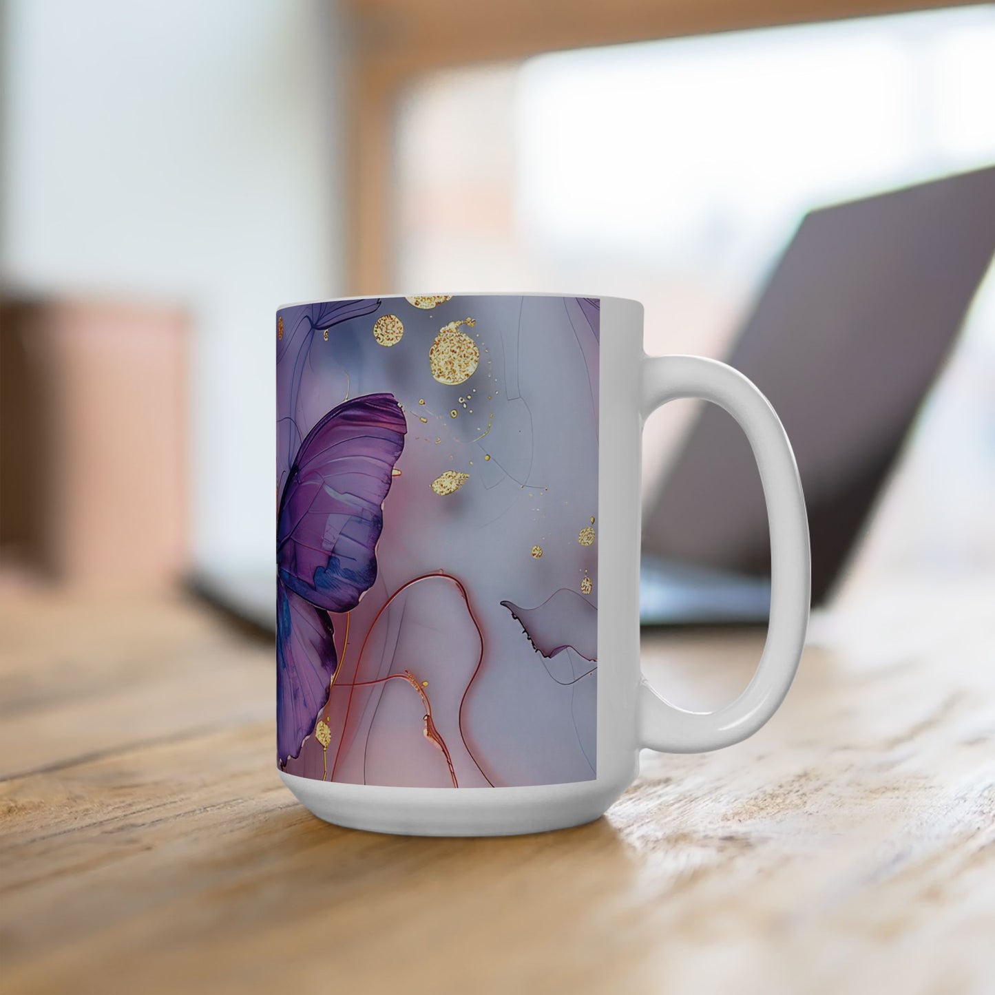 Elegant Butterfly Ceramic Mug - 11oz & 15oz Options - Perfect Gift for Nature Lovers