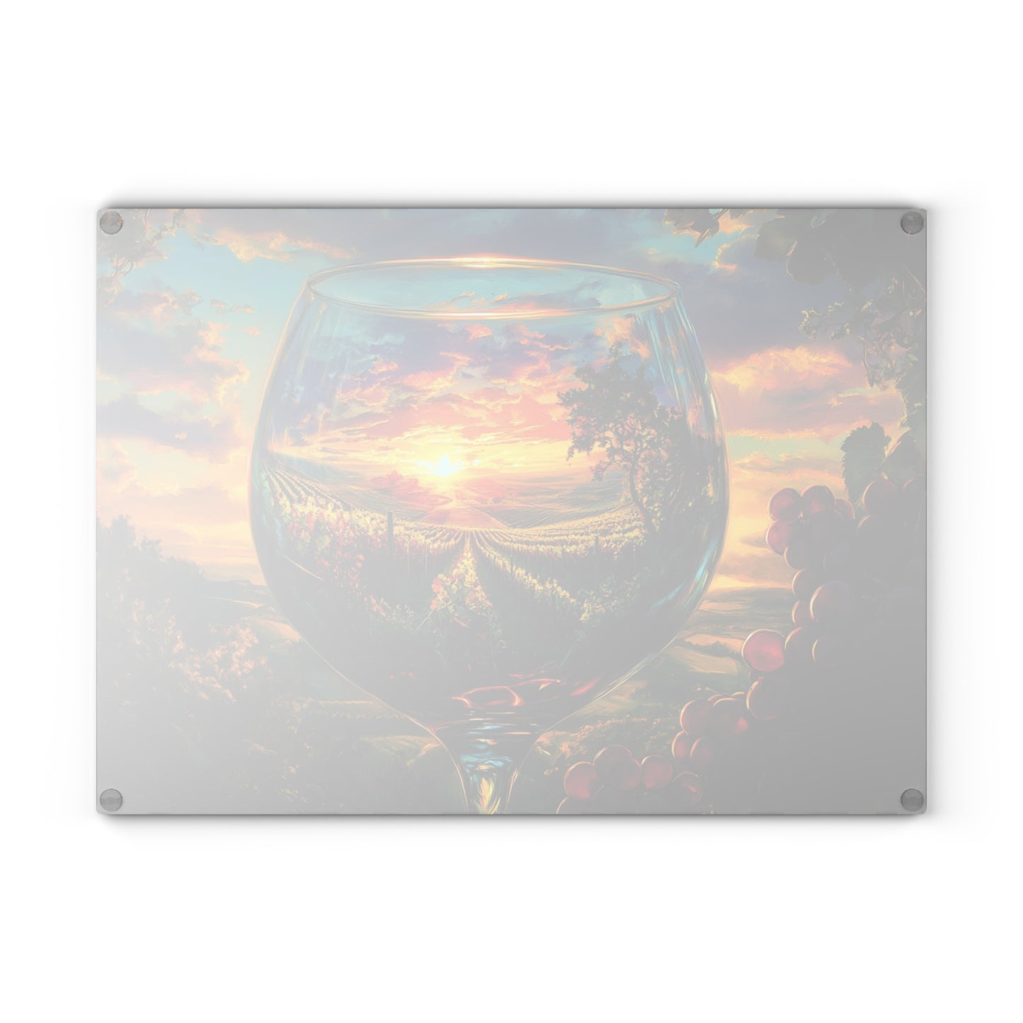 Scenic Wine Glass Cutting Board - Functional Art Gift for Wine Lovers & Home Cooks