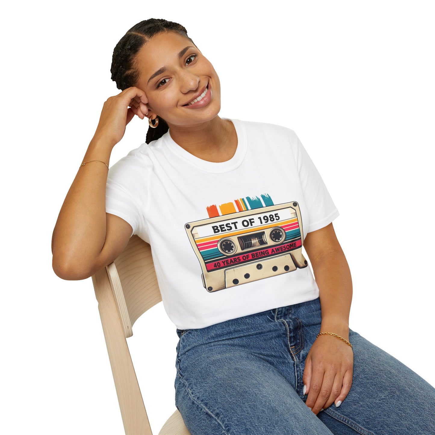 Retro 1985 Music T-Shirt, Vintage Inspired Tee, Unisex Softstyle Shirt, Gift for Music Lovers, 80s Nostalgia Apparel